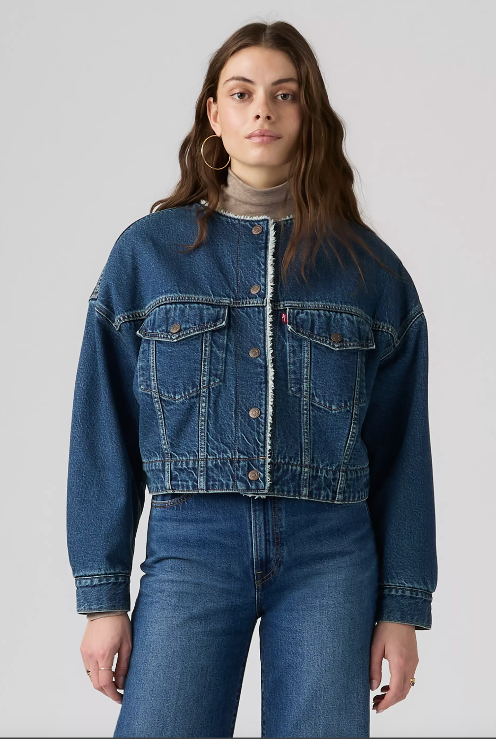 Manteau Collarless Crop Sherpa Rogue Levi's