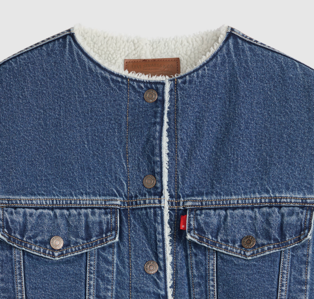 Manteau Collarless Crop Sherpa Rogue Levi's