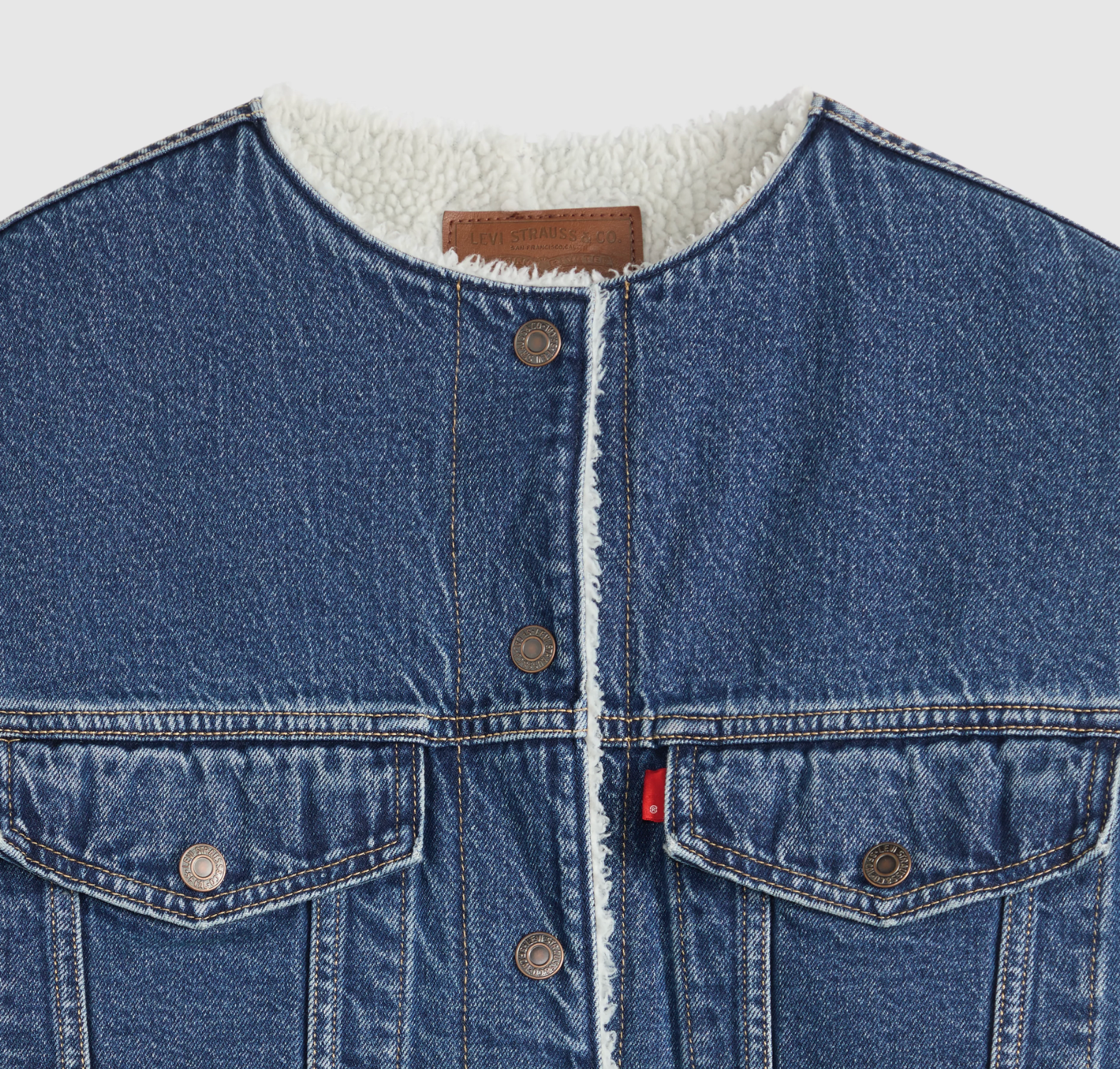 Manteau Collarless Crop Sherpa Rogue Levi's