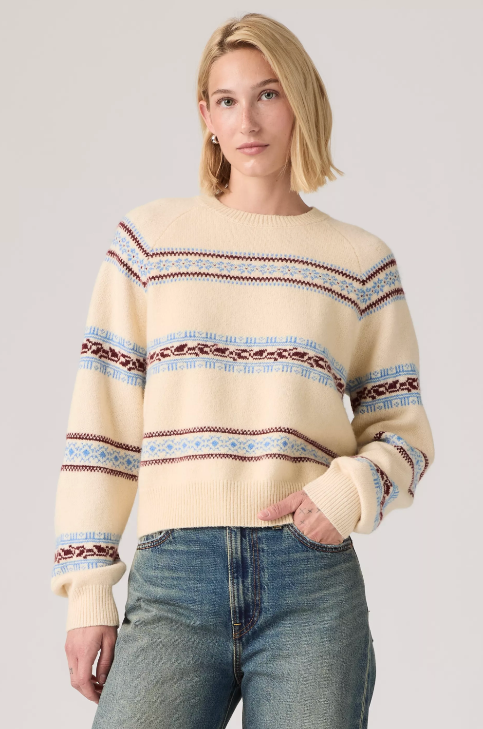 Pull Jolie Fairisle Beige Egret Levi's