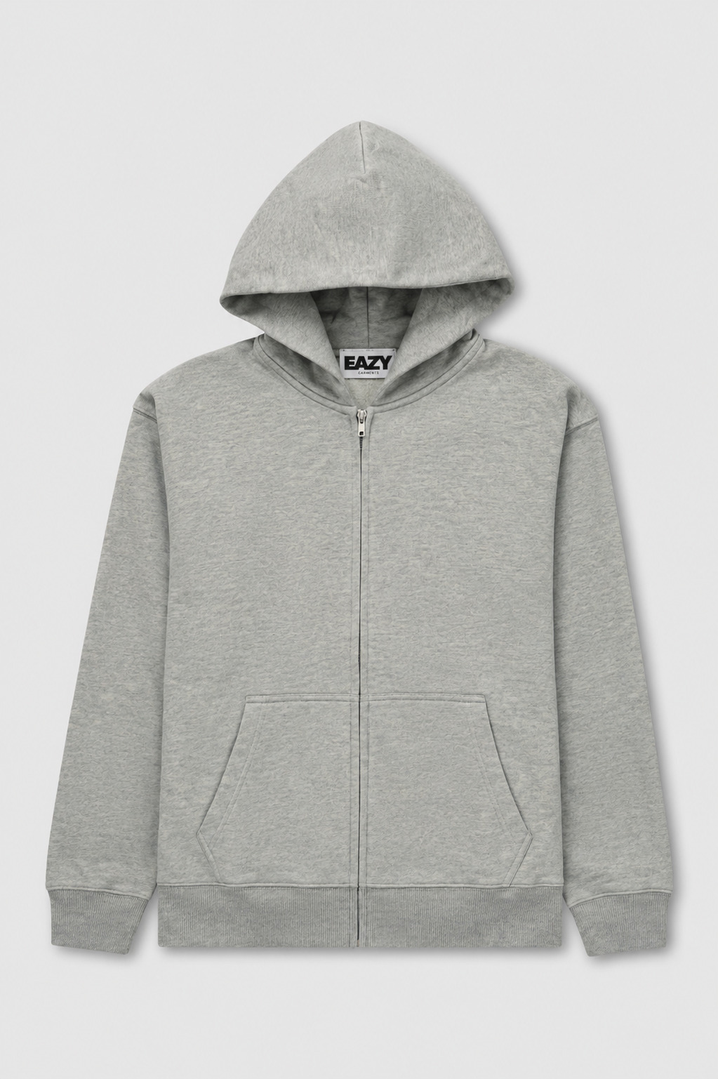 Eazy Zip-Up Hoodie Gris Chiné Kuwalla Tee
