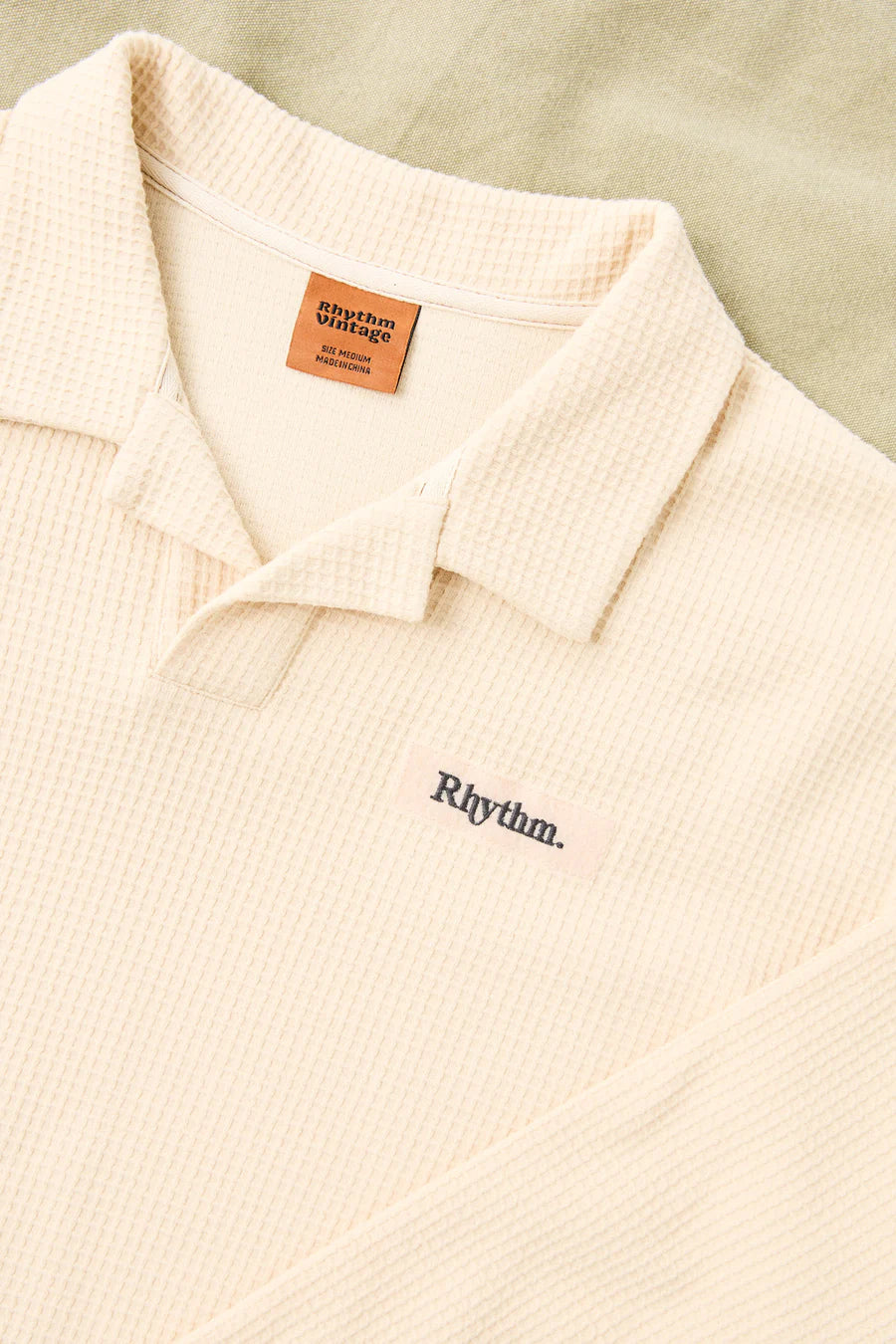 Polo Waffle Rugby LS Cream Rhythm