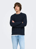 Pull Kim Cable Bleu Marine Only & Sons