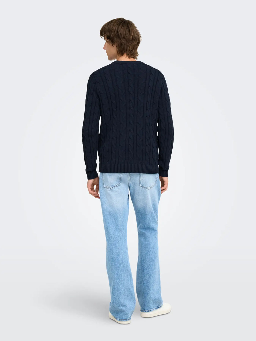 Pull Kim Cable Bleu Marine Only & Sons