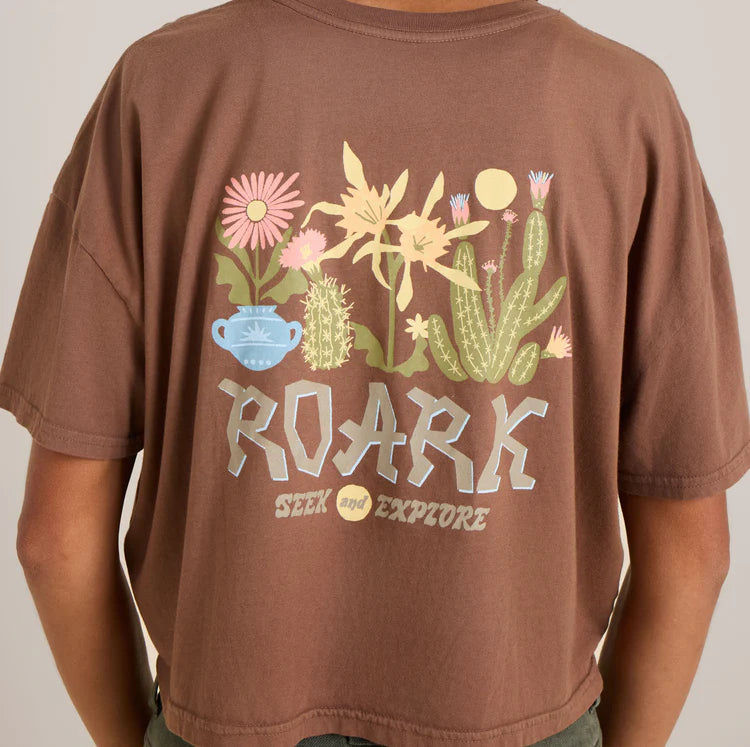 T-Shirt Garden Seek Boxy Crop Brun Otter Roark