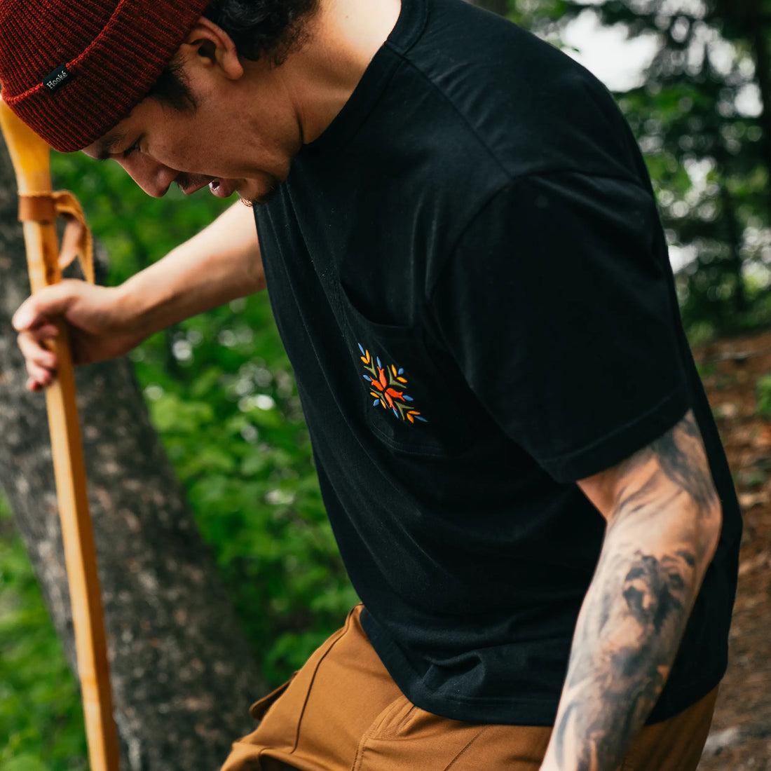 T-Shirt Tapiskwan Pocket Noir Hooké