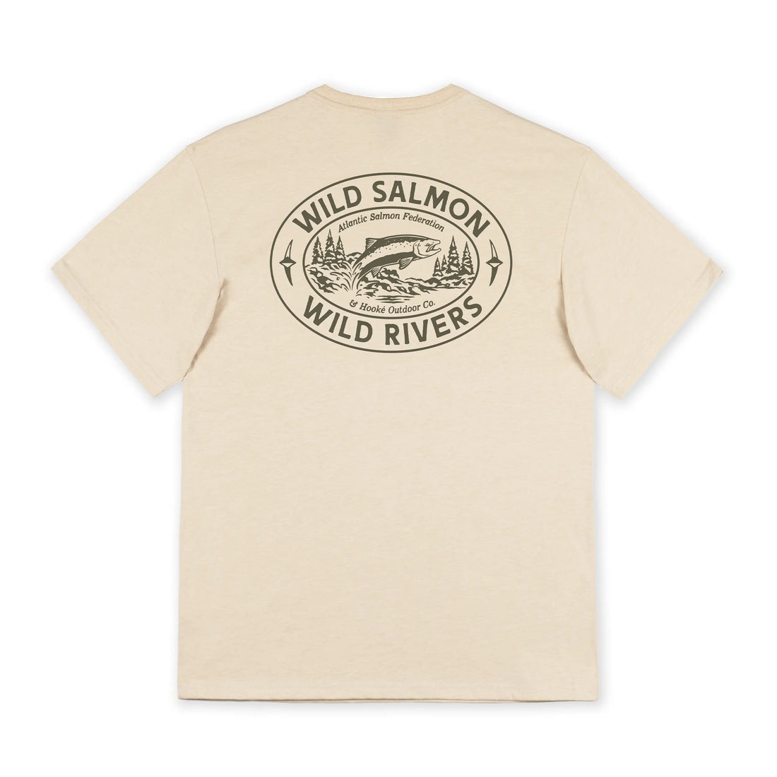 T-Shirt Wild Salmon Wild Rivers Avoine Chiné Hooké