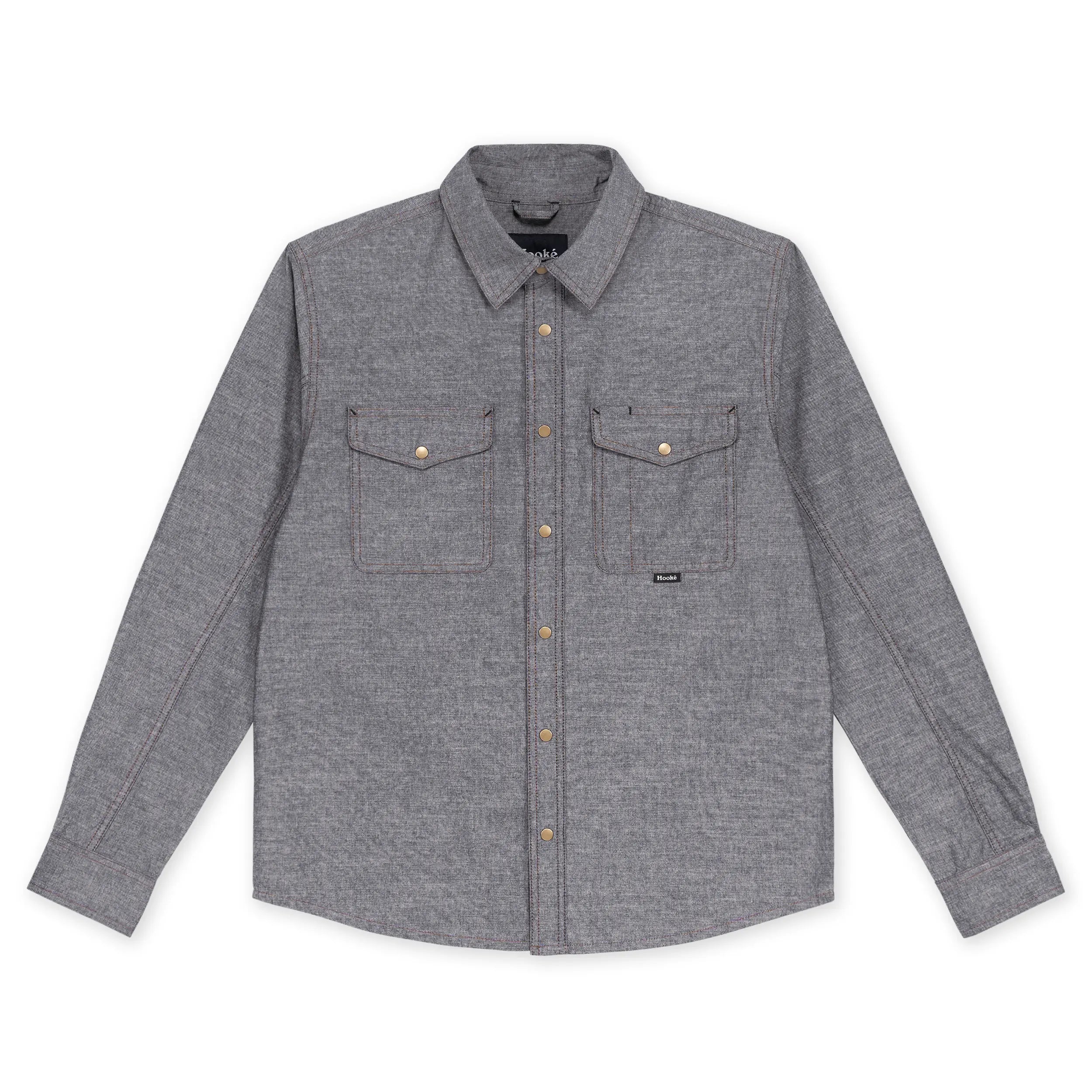 Chemise Chambray Noir Chiné Hooké