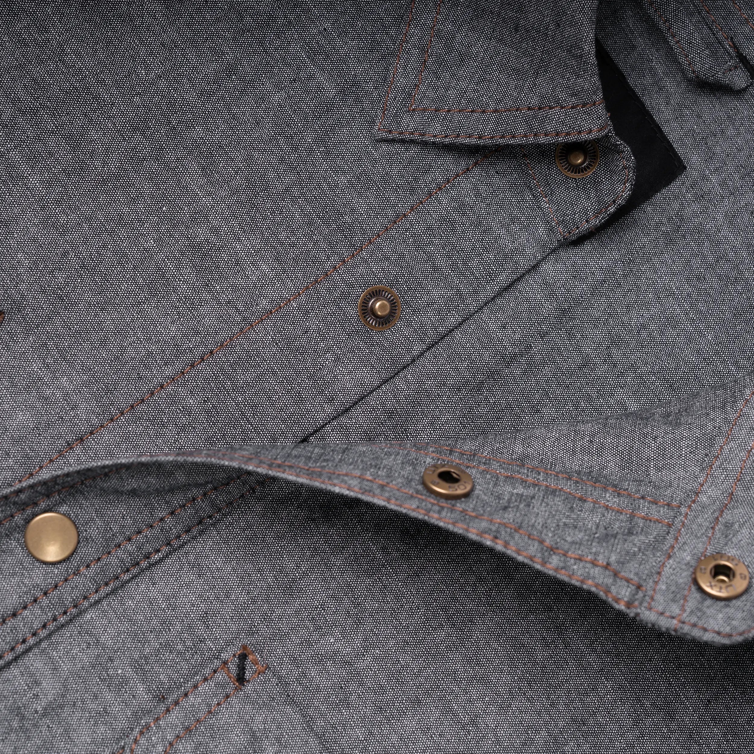 Chemise Chambray Noir Chiné Hooké