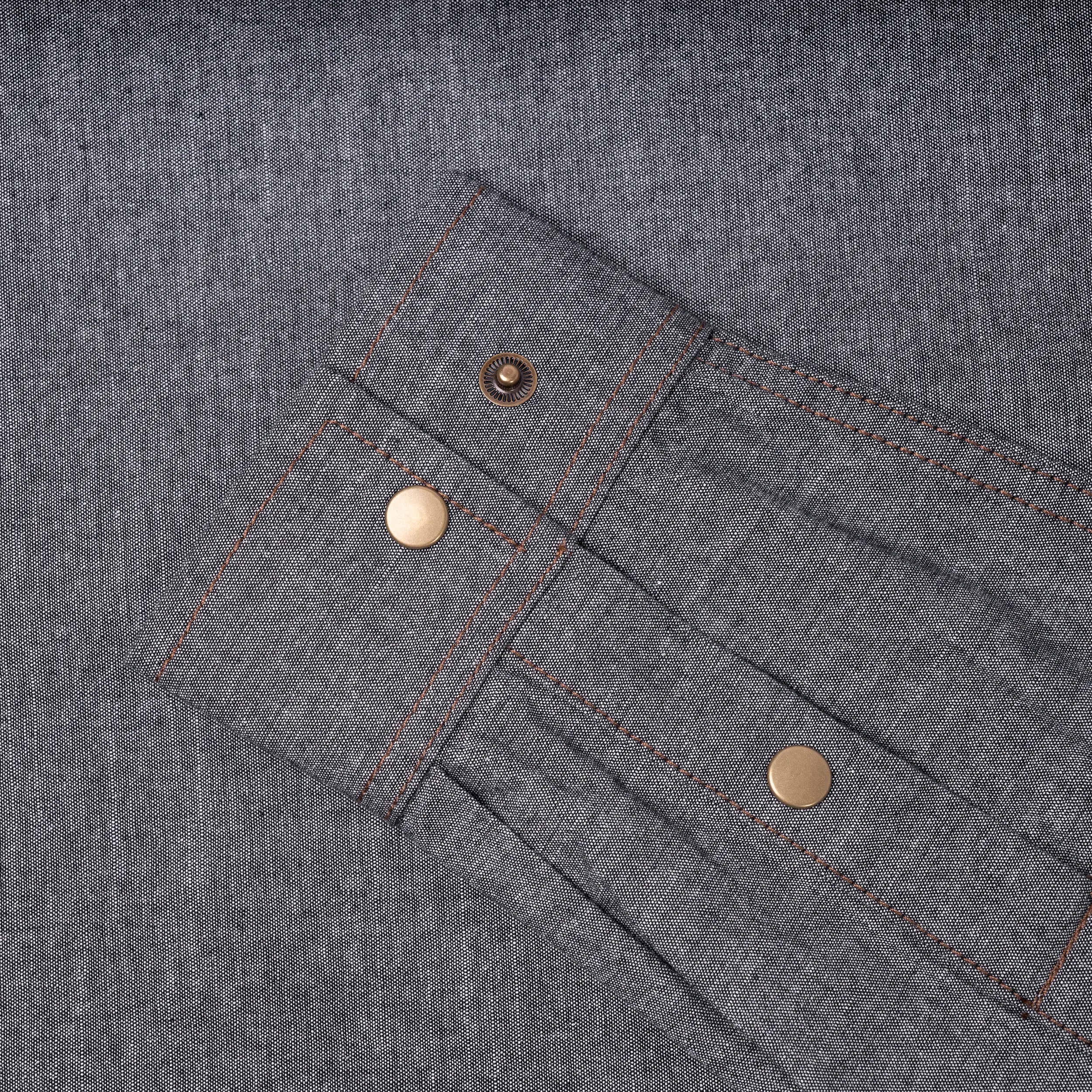 Chemise Chambray Noir Chiné Hooké