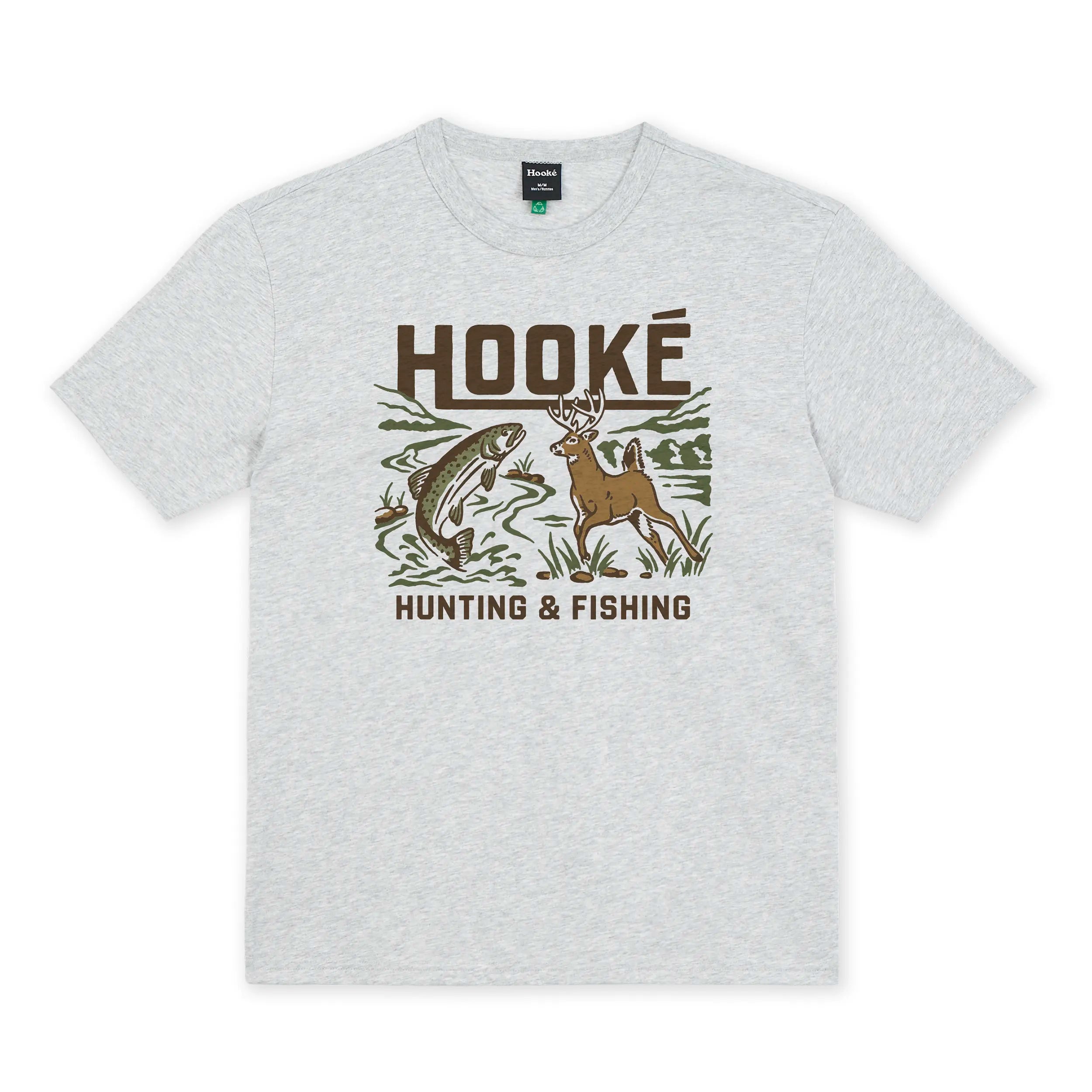 T-Shirt Chasse & Pêche Gris Chiné Hooké