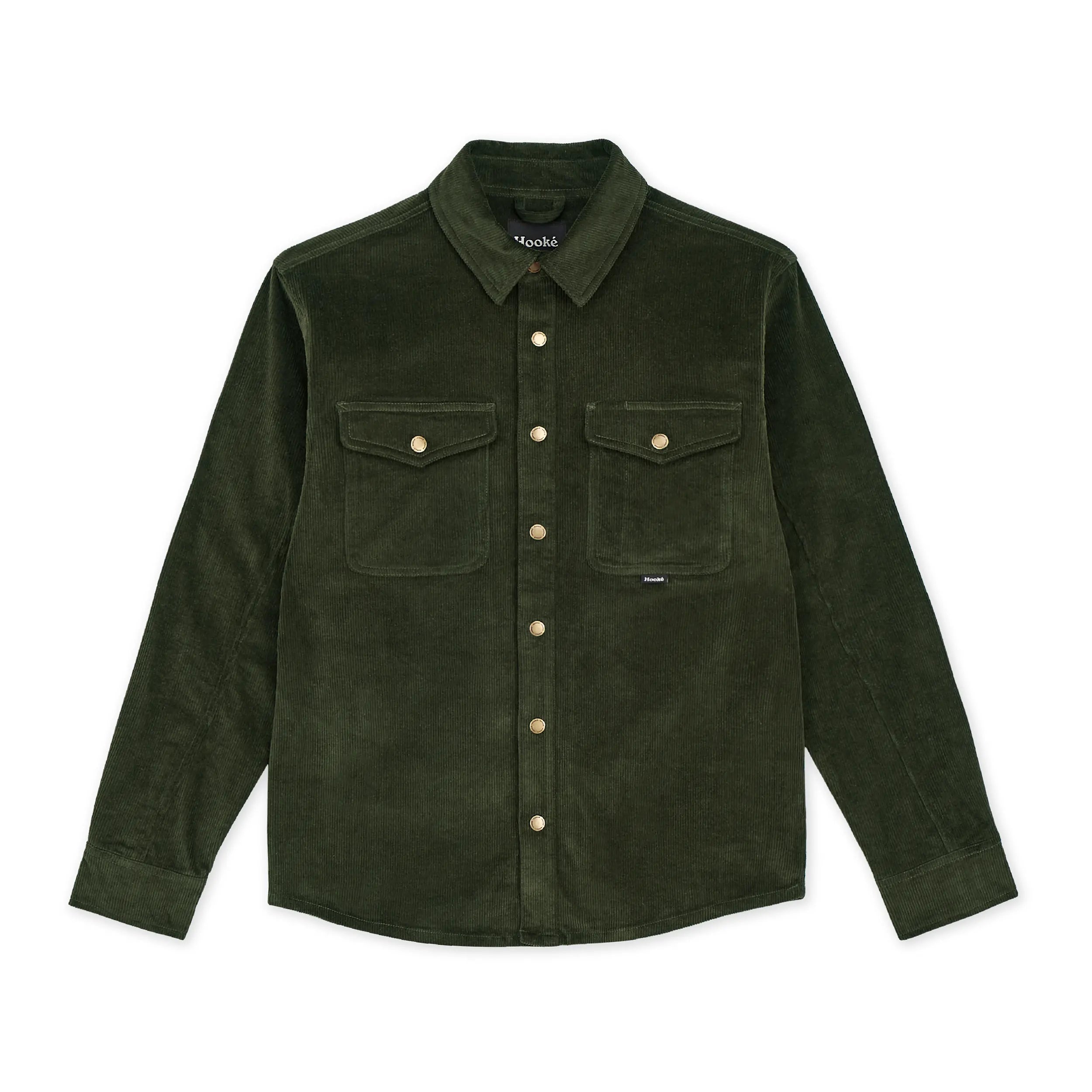 Sur-Chemise Corduroy Vert Foncé Hooké