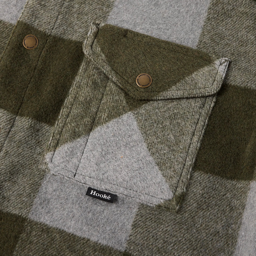 Sur-Chemise Canadian Overshirt Vert & Gris Hooké