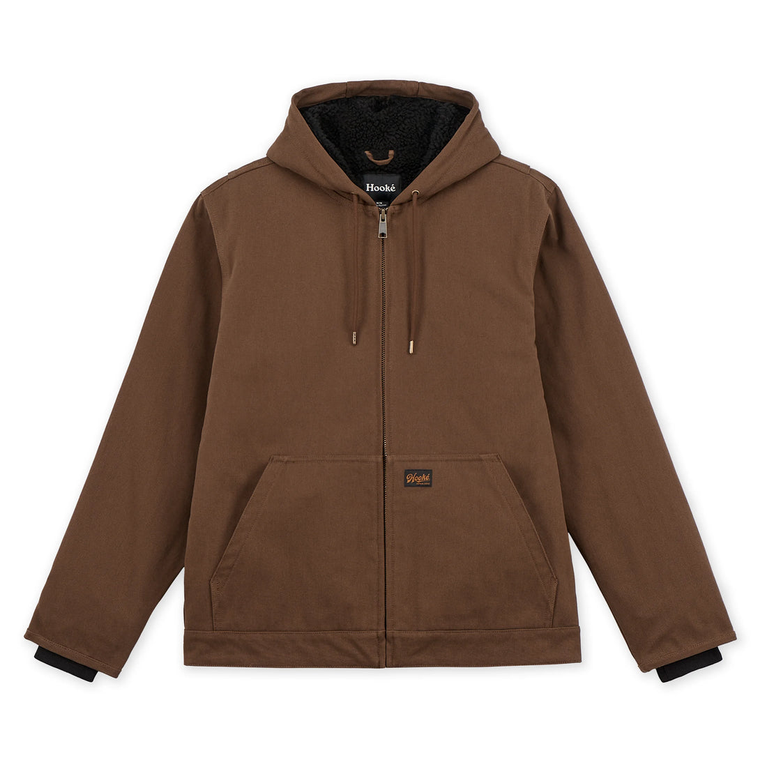Manteau Hooded Pile Work Brun Hooké