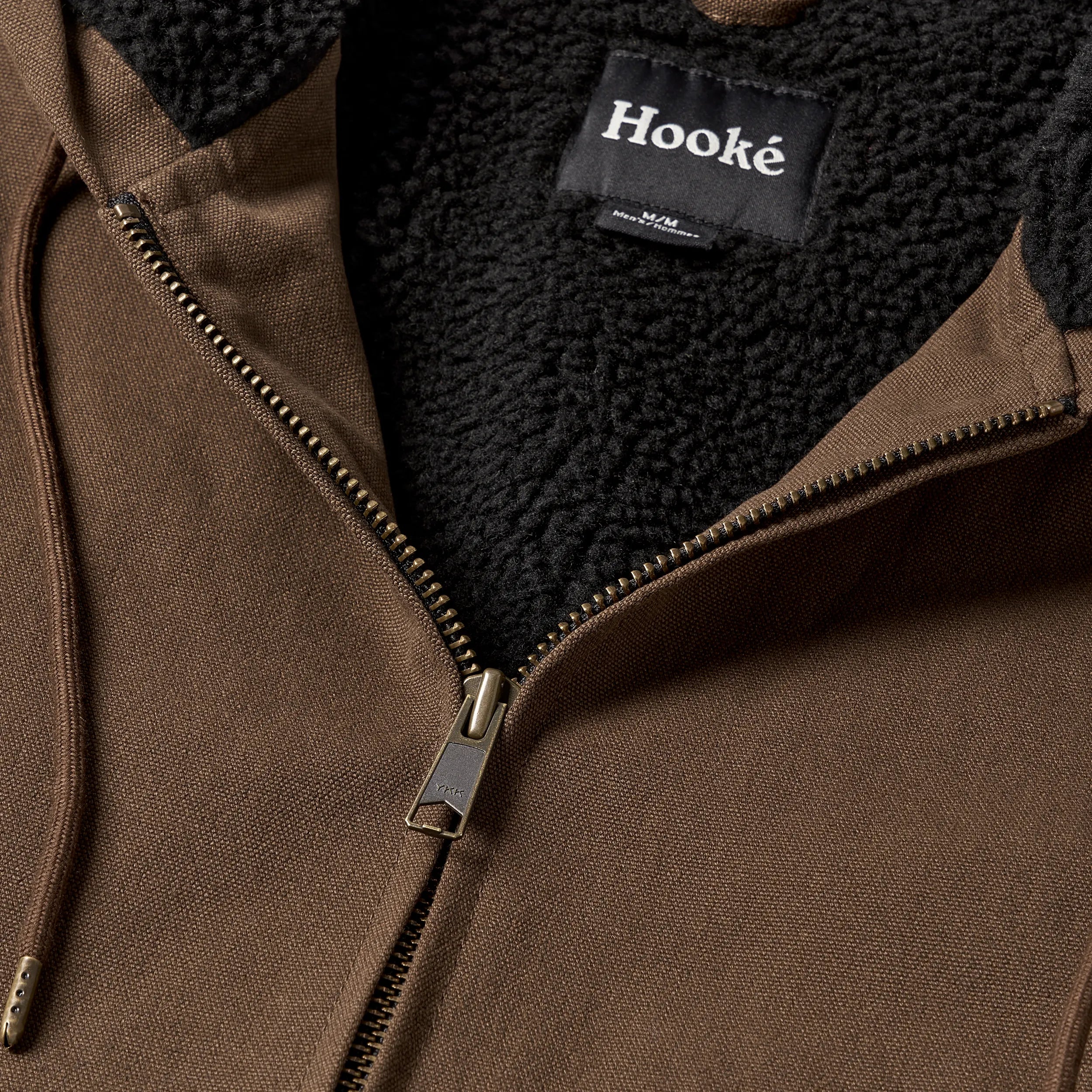 Manteau Hooded Pile Work Brun Hooké