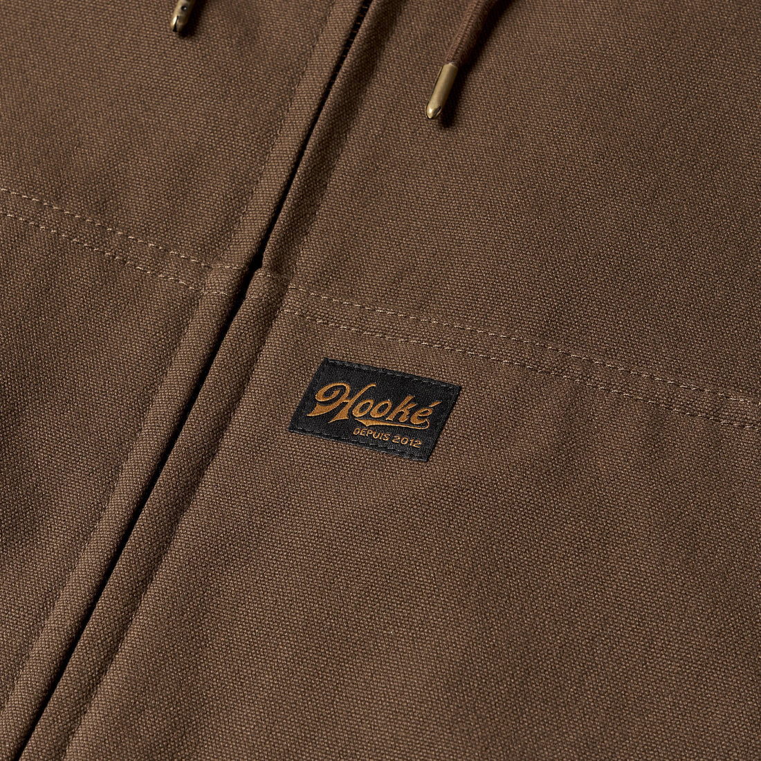 Manteau Hooded Pile Work Brun Hooké