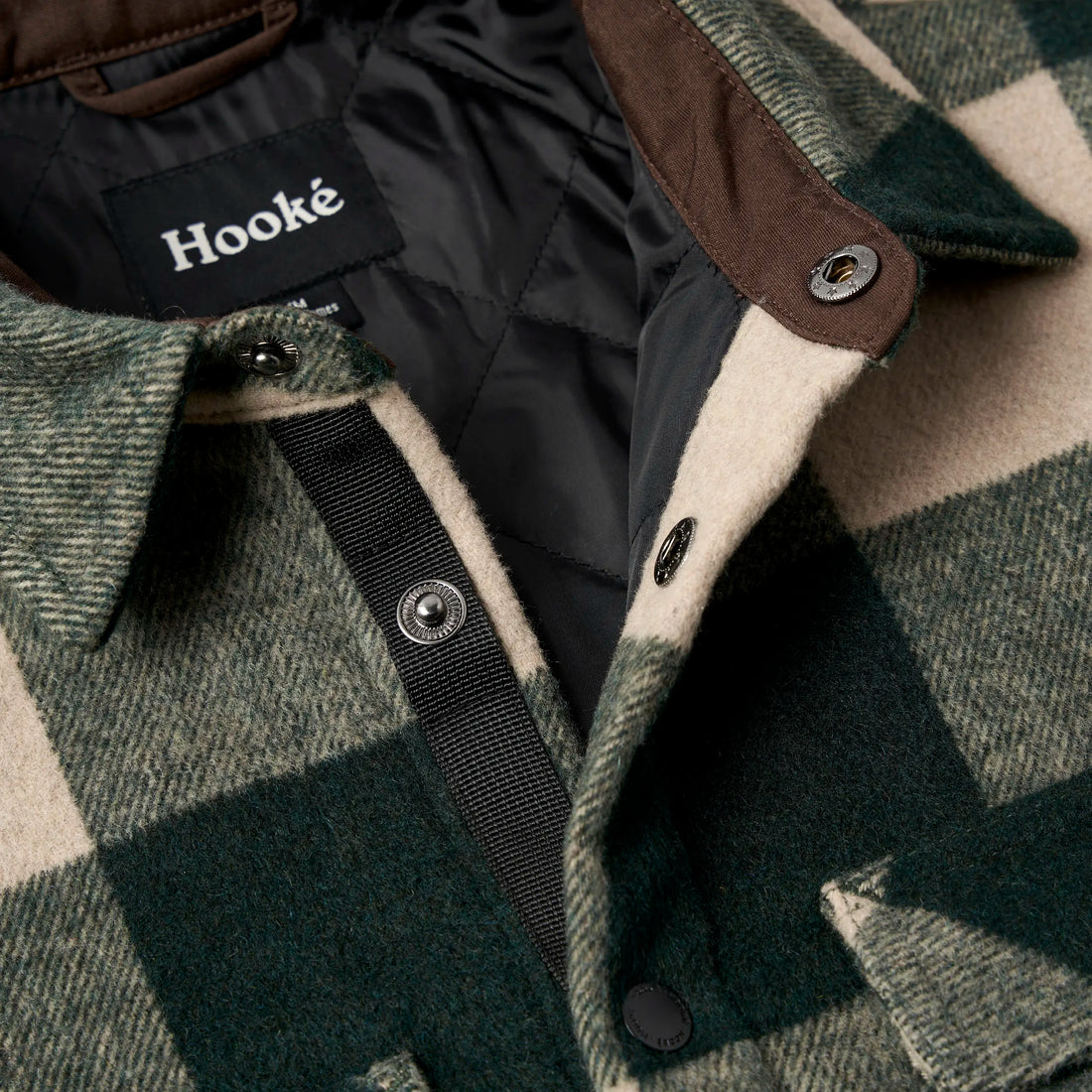 Sur-Chemise Canadienne Originale Vert Forêt & Crème Hooké