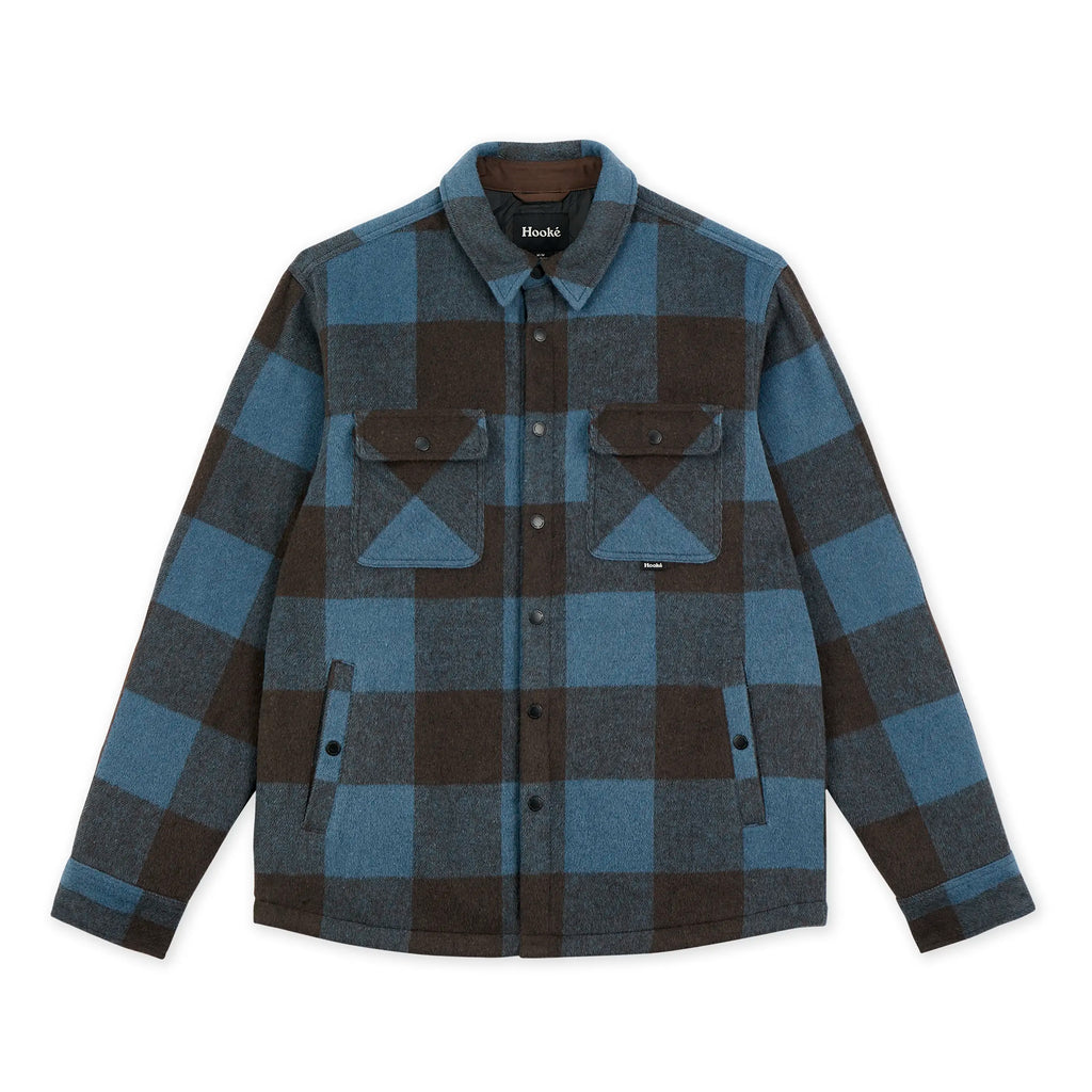 Sur-Chemise Canadienne Bleu Acier et Brun Hooké