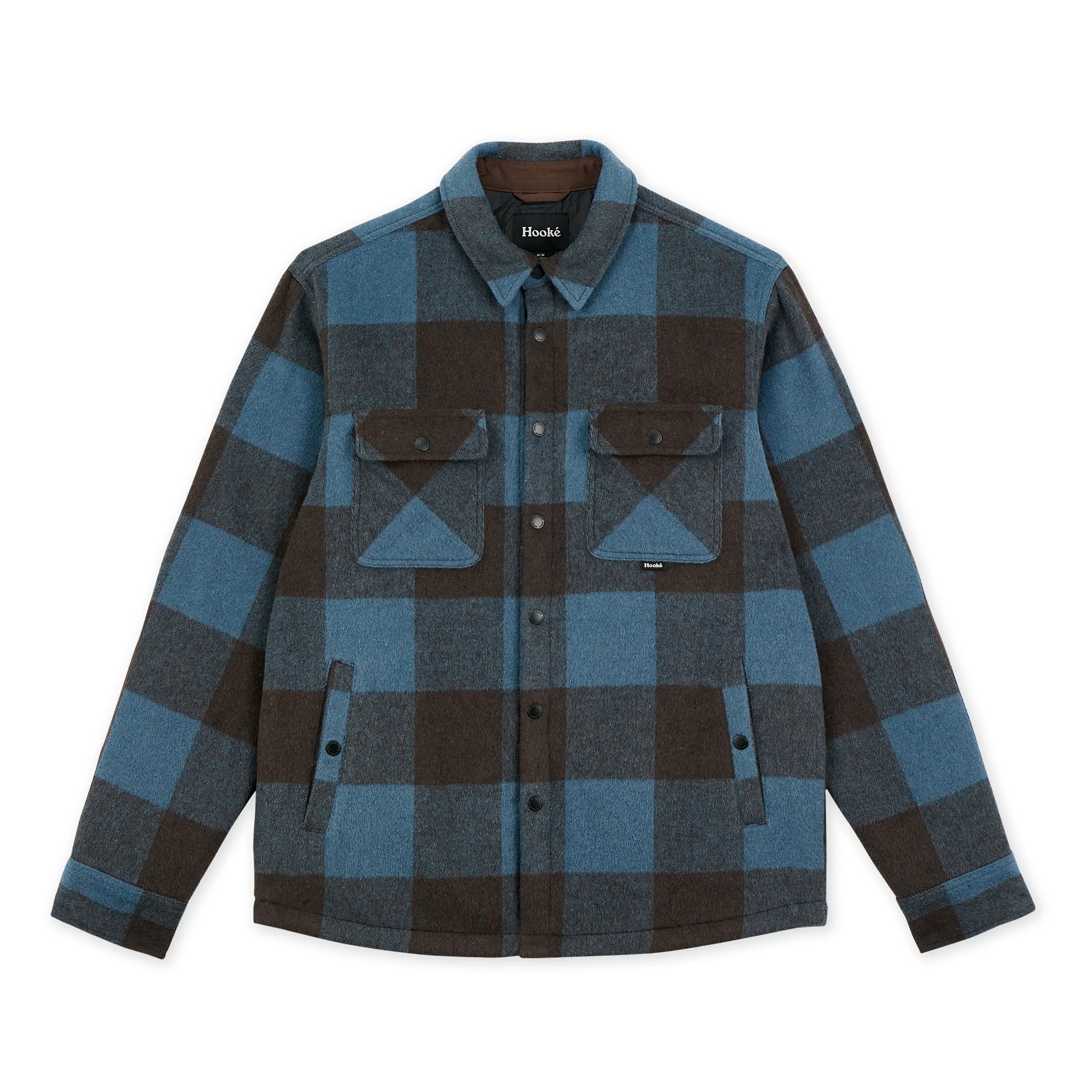 Sur-Chemise Canadienne Bleu Acier et Brun Hooké