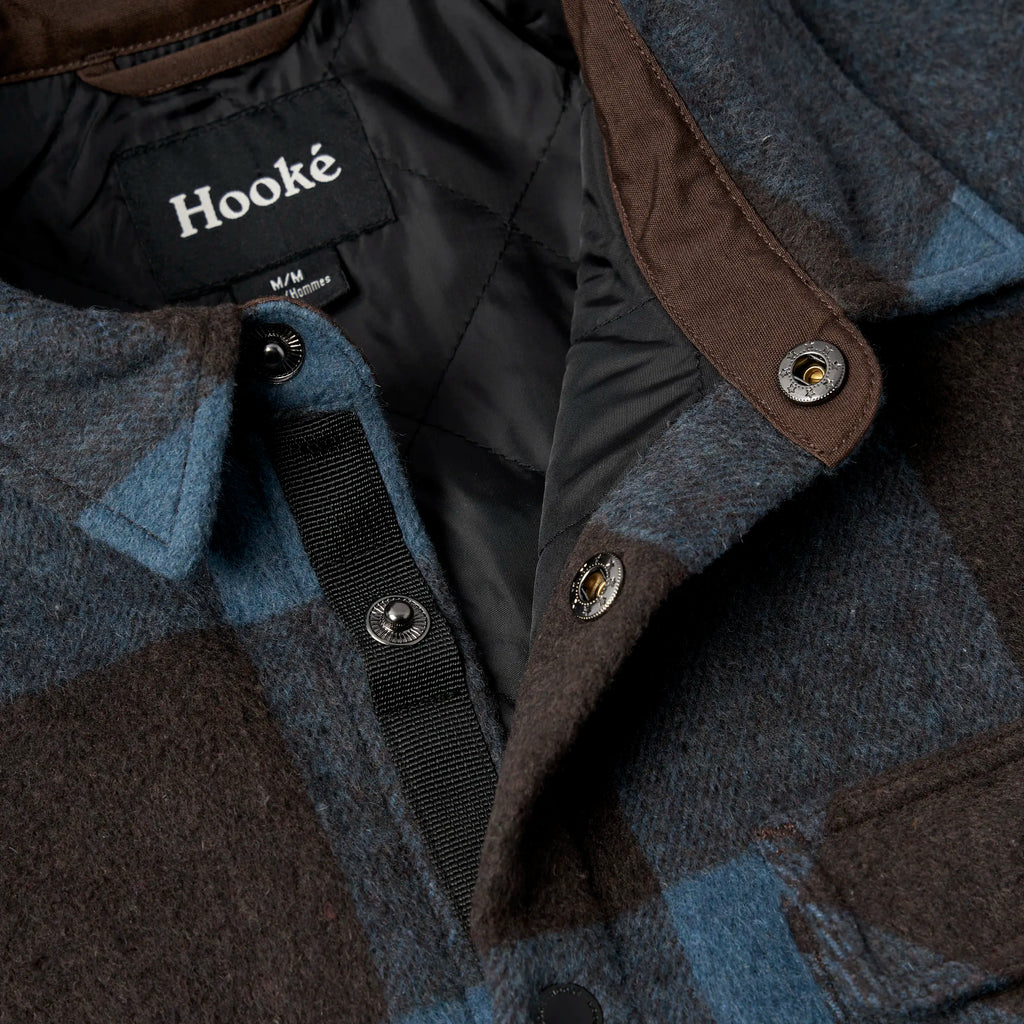 Sur-Chemise Canadienne Bleu Acier et Brun Hooké
