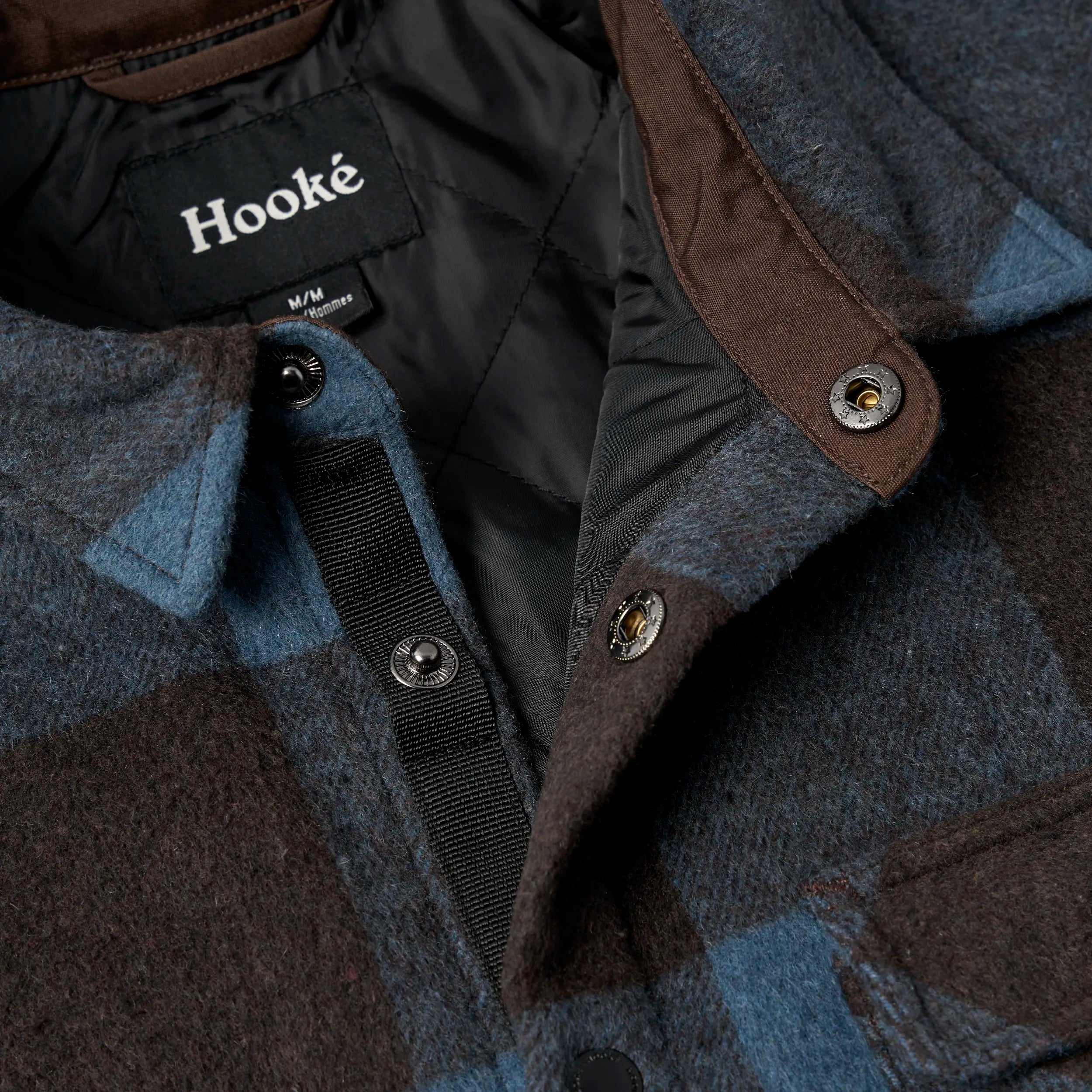 Sur-Chemise Canadienne Bleu Acier et Brun Hooké