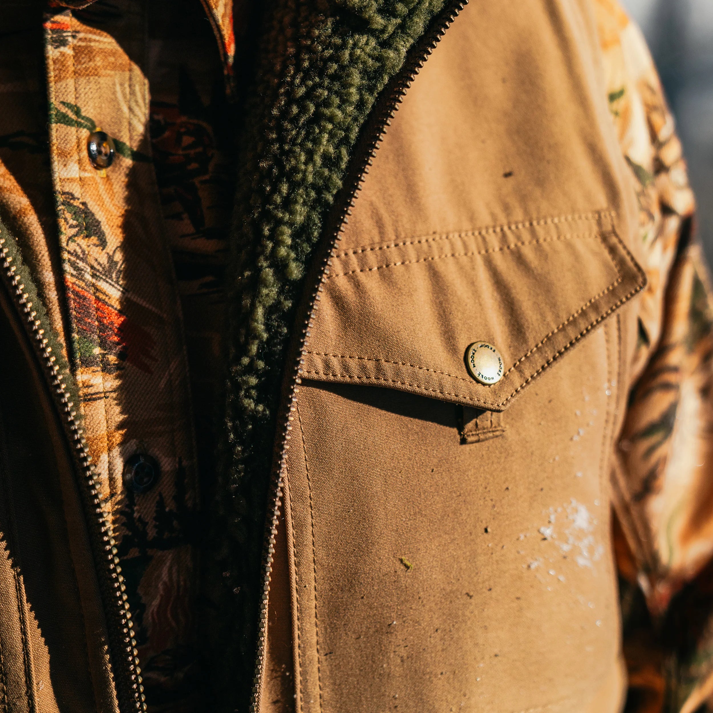Veste Cabin Pile Caramel & Brun Hooké