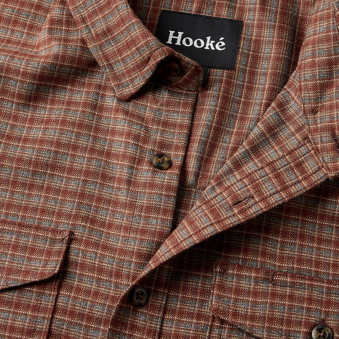 Chemise Overland Flannel Bourgogne & Gris Hooké