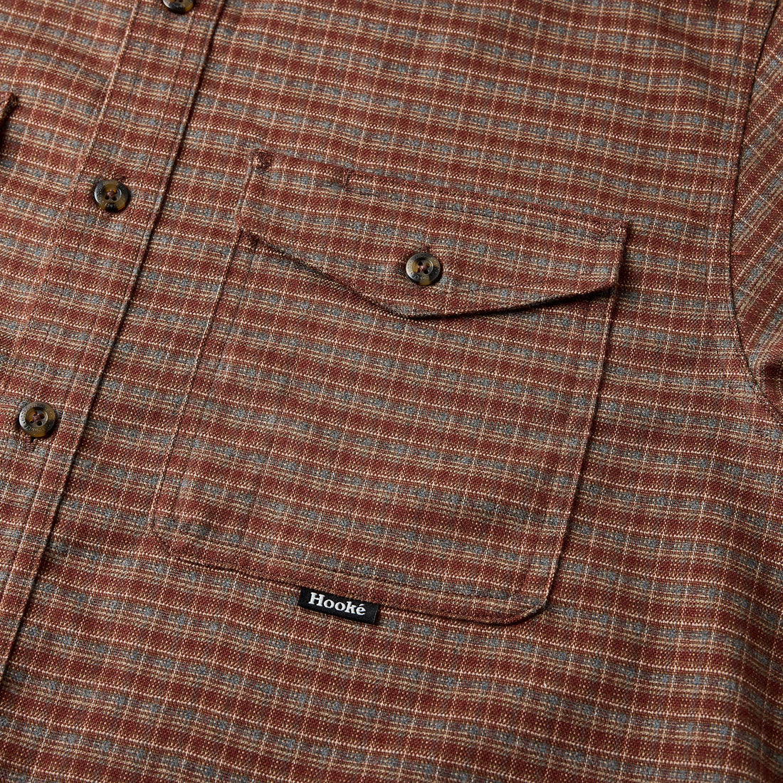 Chemise Overland Flannel Bourgogne & Gris Hooké