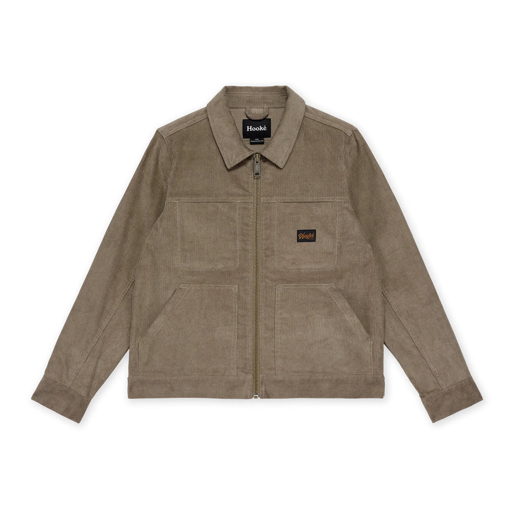 Manteau Corduroy Trucker Work Vert Gris Hooké