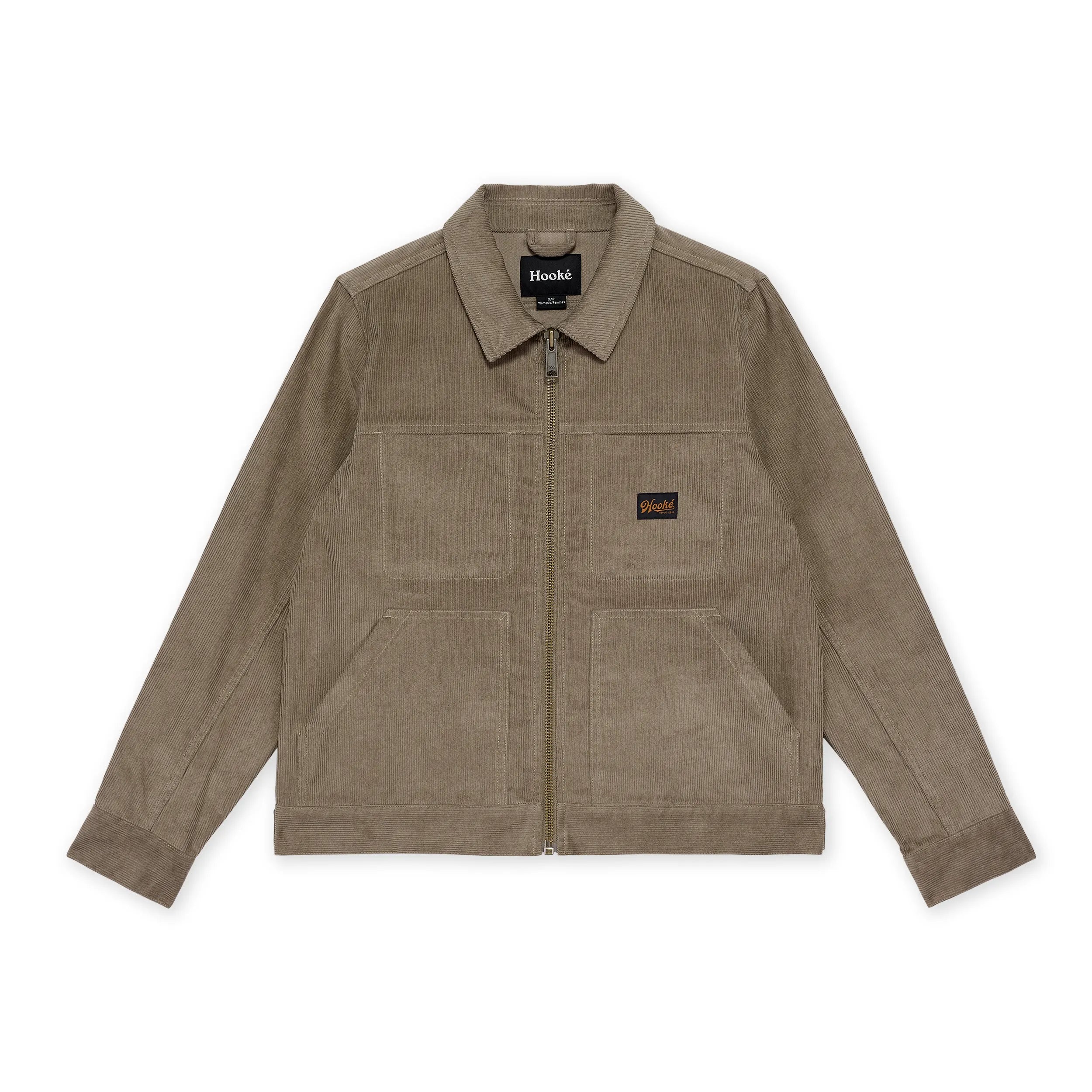 Manteau Corduroy Trucker Work Vert Gris Hooké
