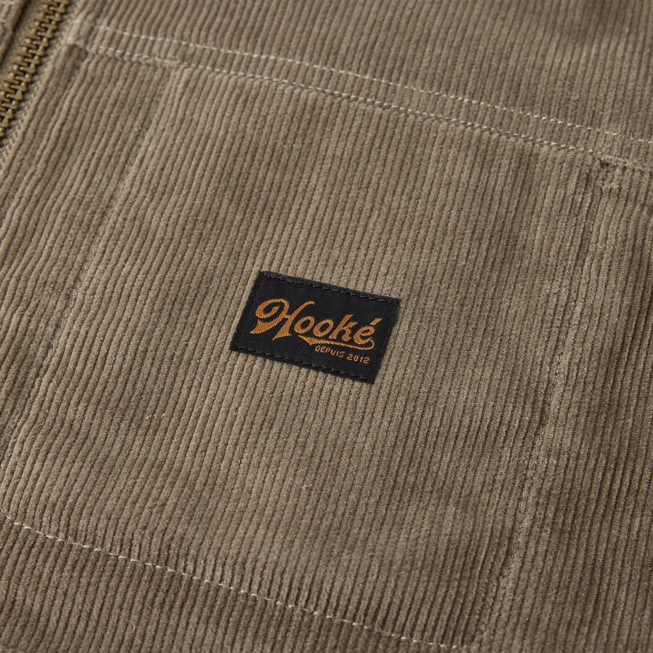 Manteau Corduroy Trucker Work Vert Gris Hooké