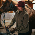 Manteau Corduroy Trucker Work Vert Gris Hooké