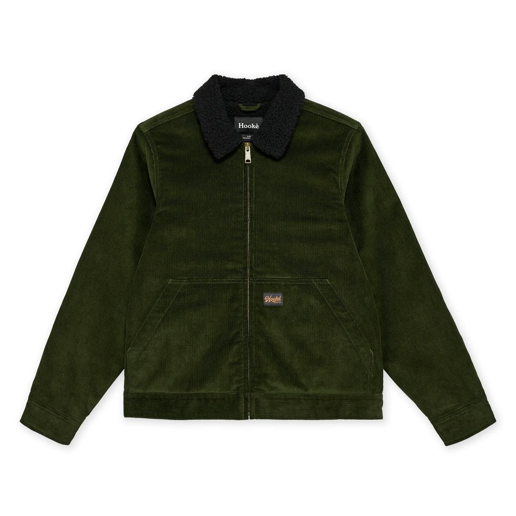 Manteau Corduroy Pile Work Vert Foncé Hooké