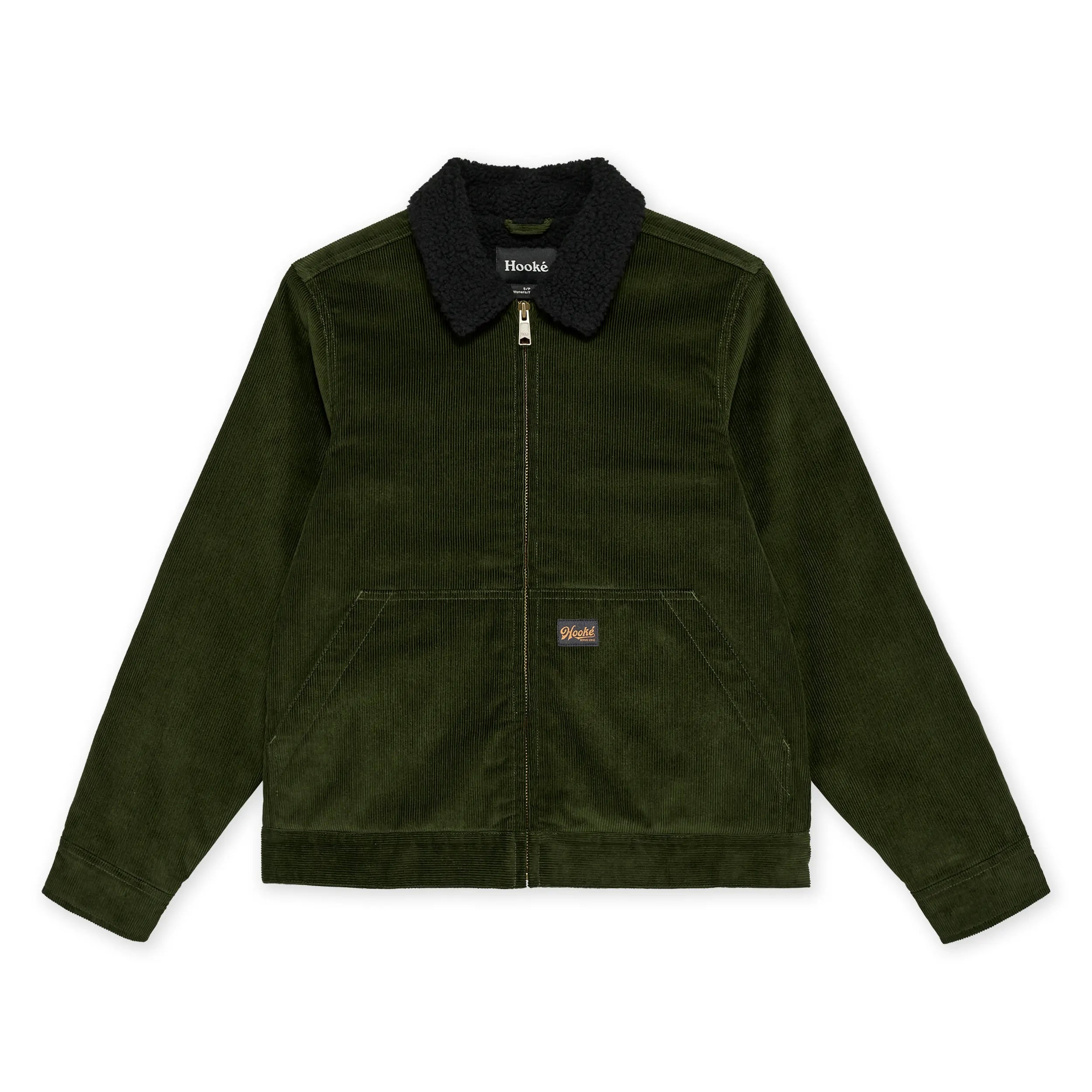 Manteau Corduroy Pile Work Vert Foncé Hooké