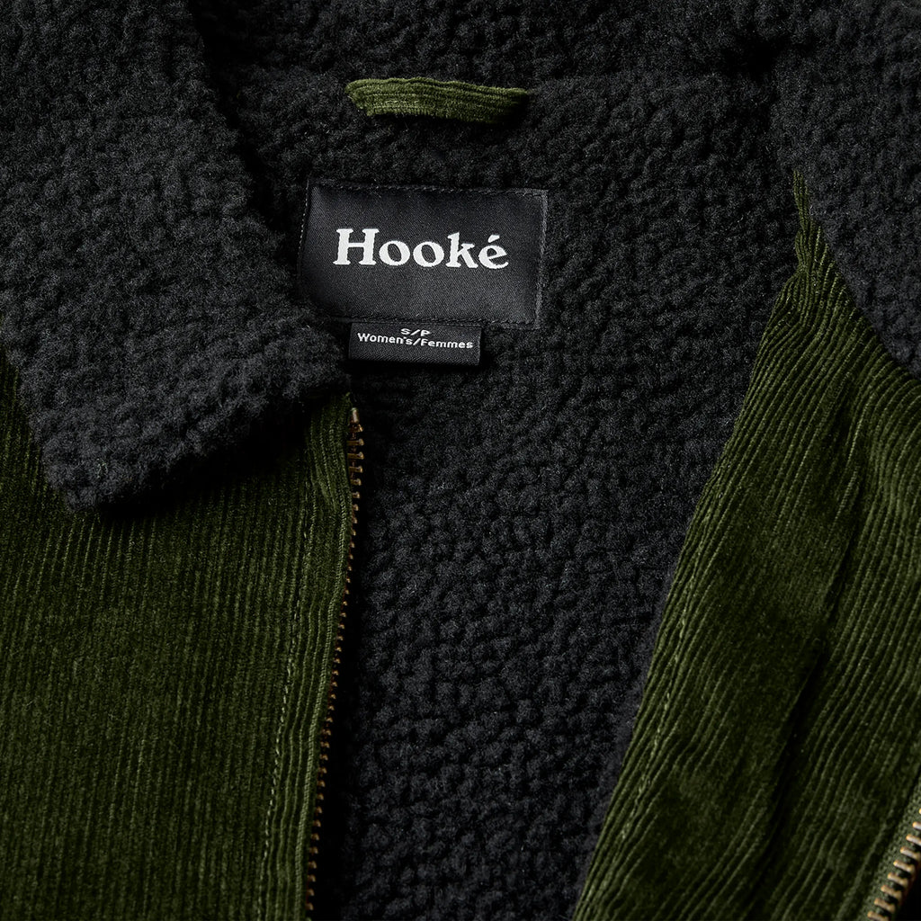 Manteau Corduroy Pile Work Vert Foncé Hooké