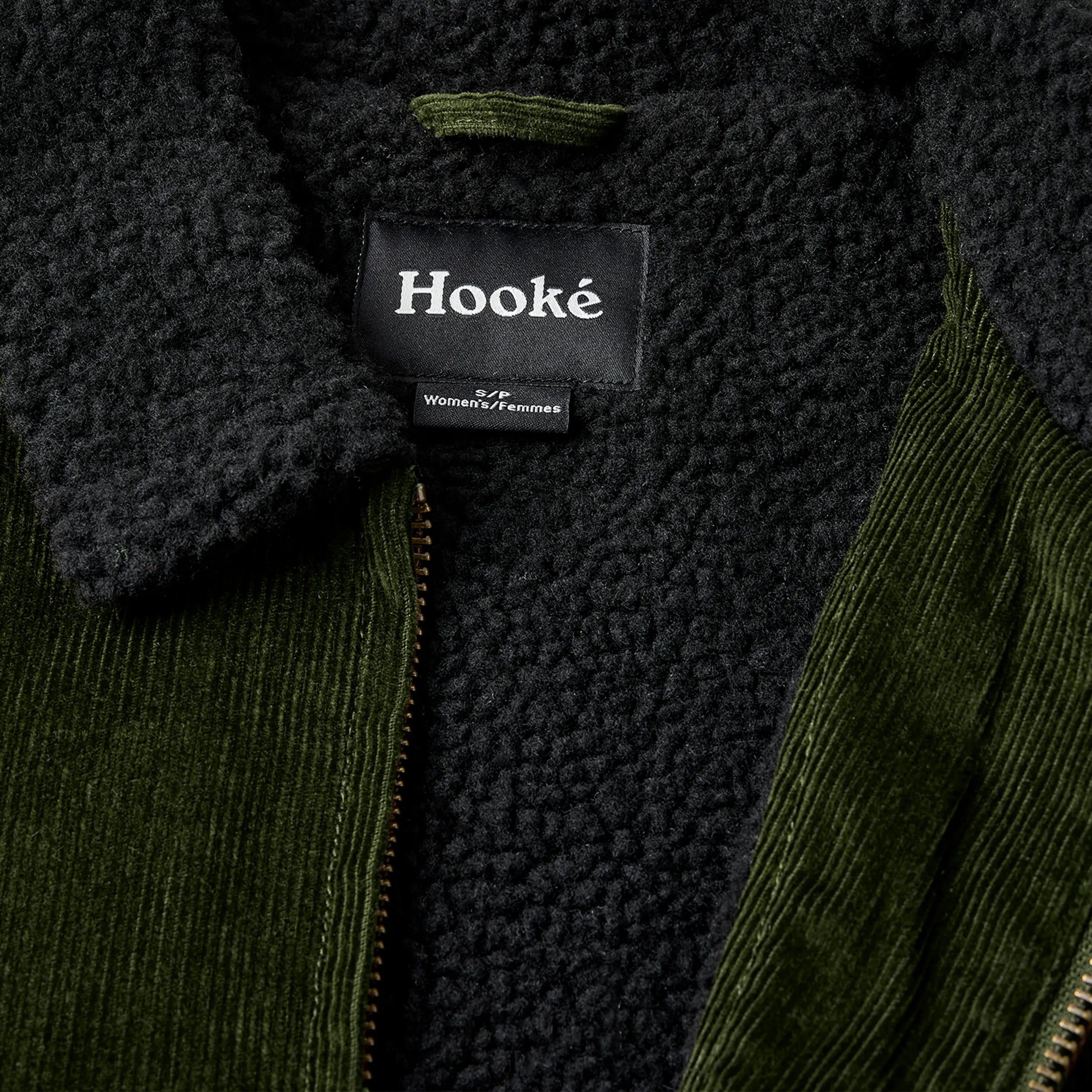 Manteau Corduroy Pile Work Vert Foncé Hooké