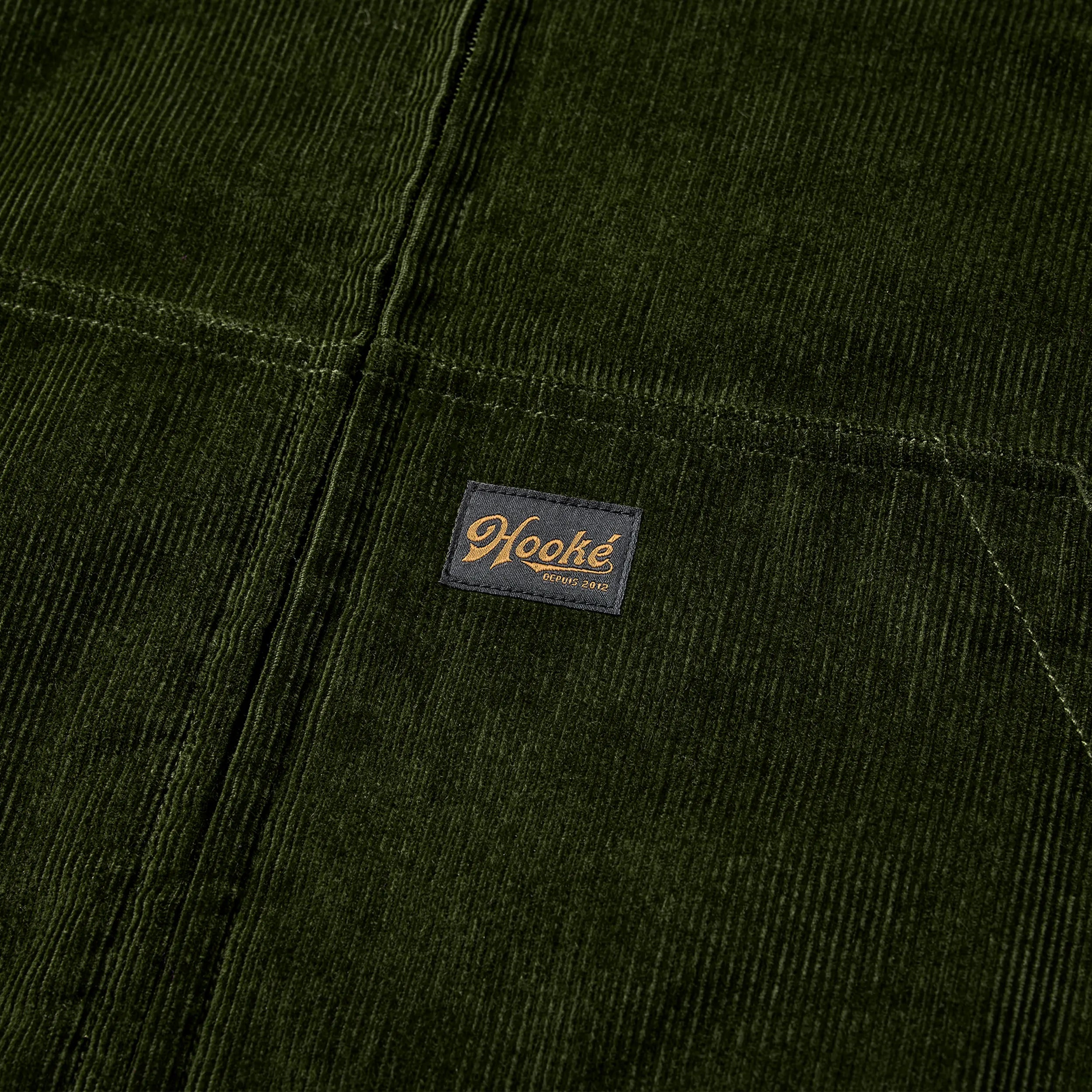 Manteau Corduroy Pile Work Vert Foncé Hooké