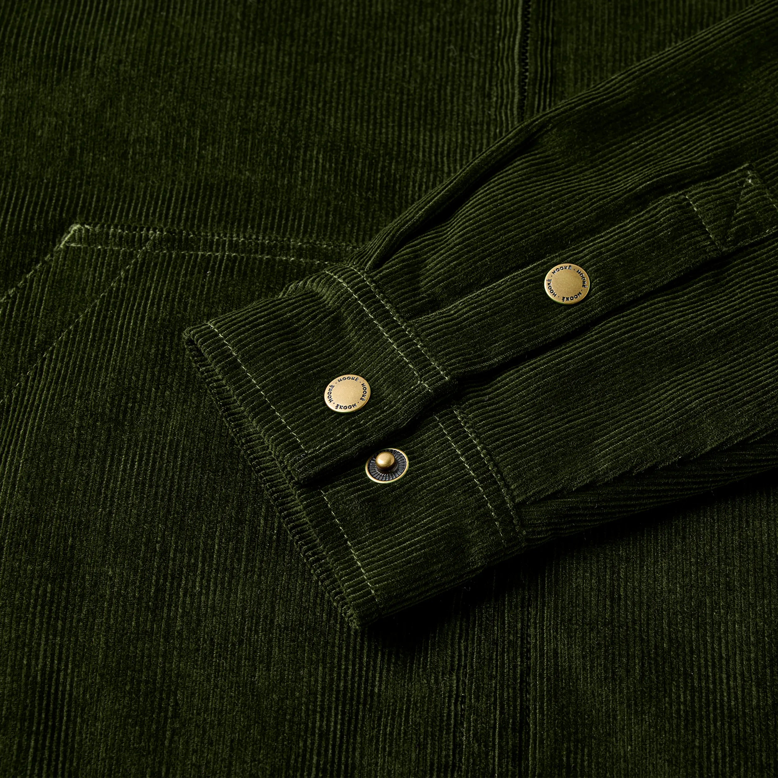 Manteau Corduroy Pile Work Vert Foncé Hooké