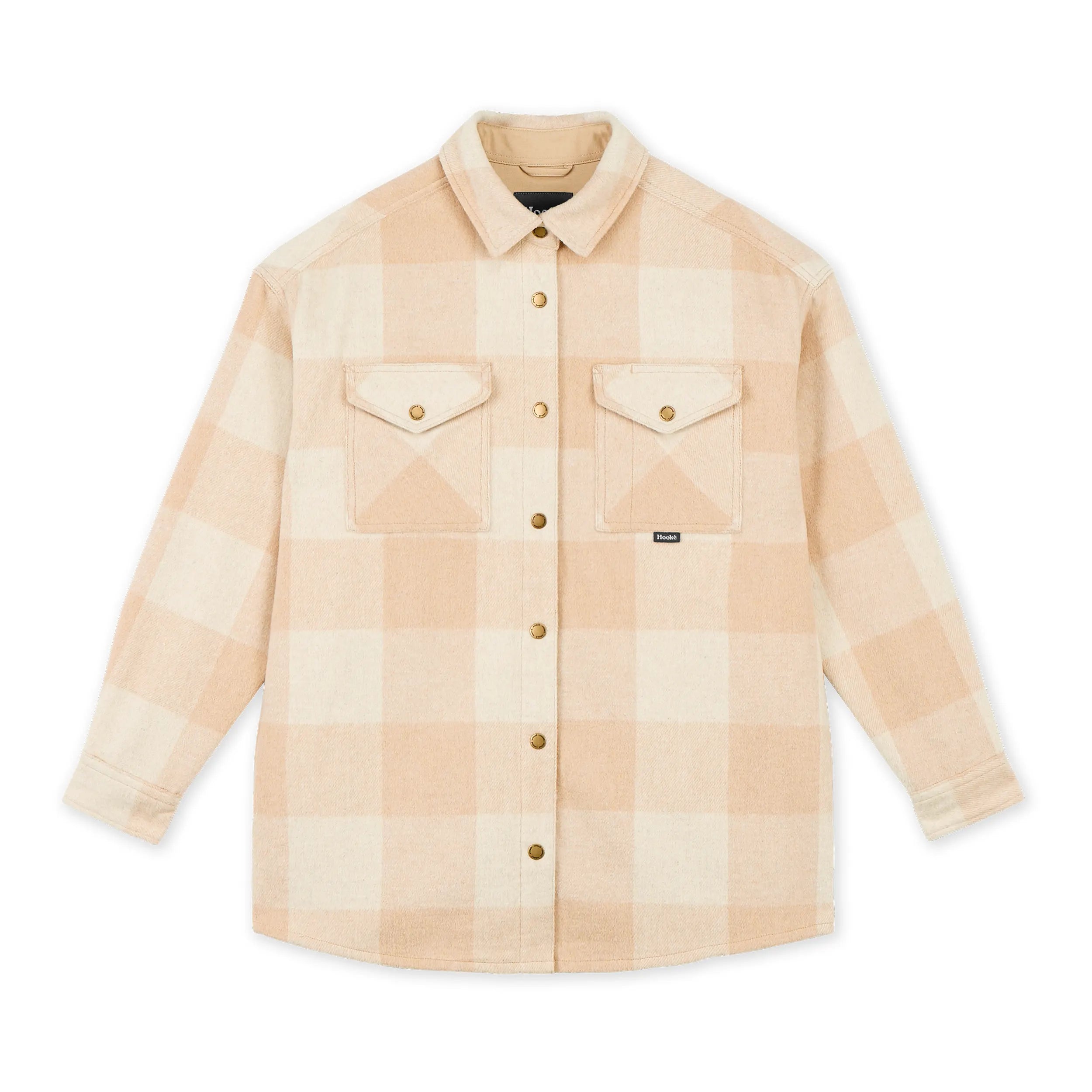 Women's Canadian Oversized Overshirt Oatmeal & Tan Hooké
