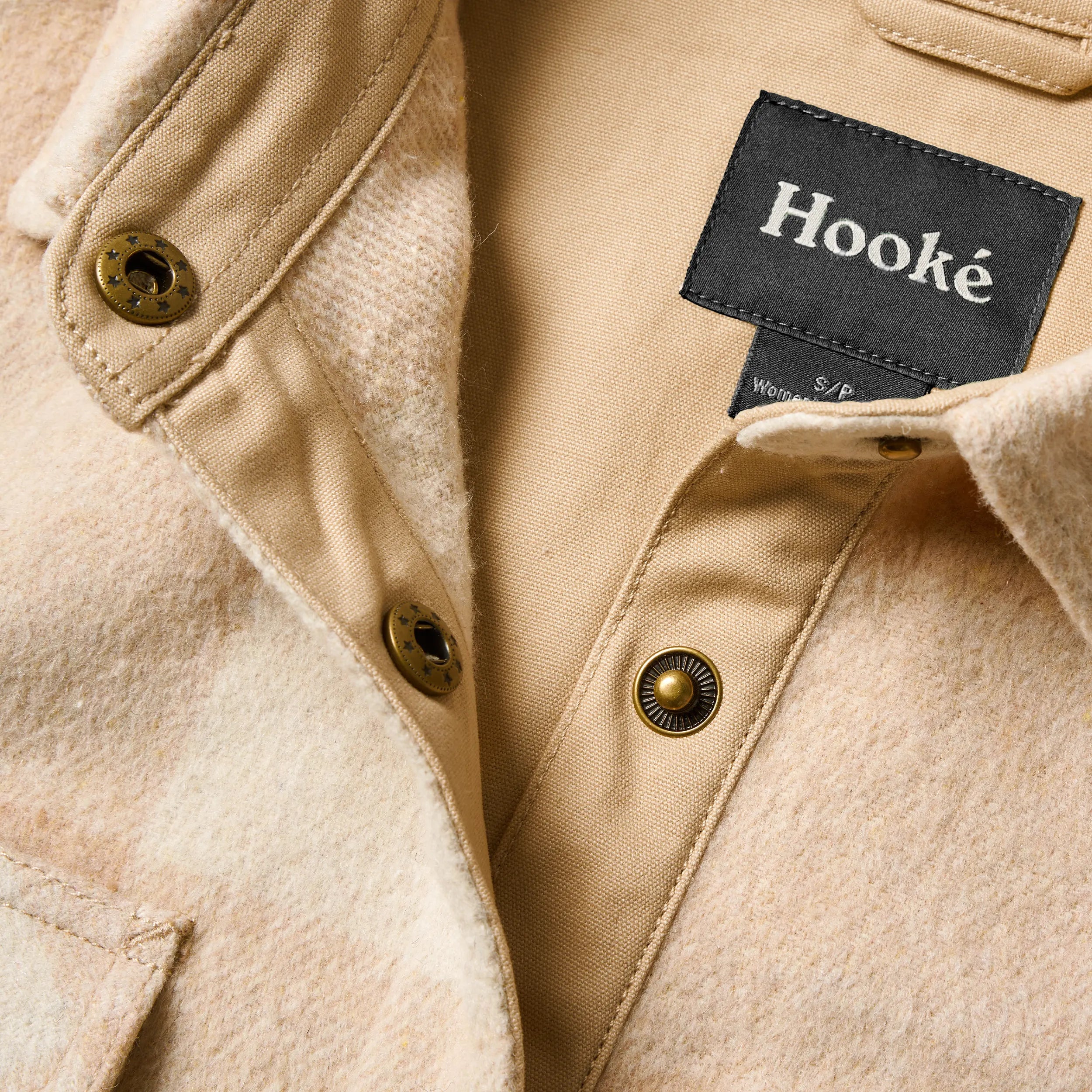 Women's Canadian Oversized Overshirt Oatmeal & Tan Hooké