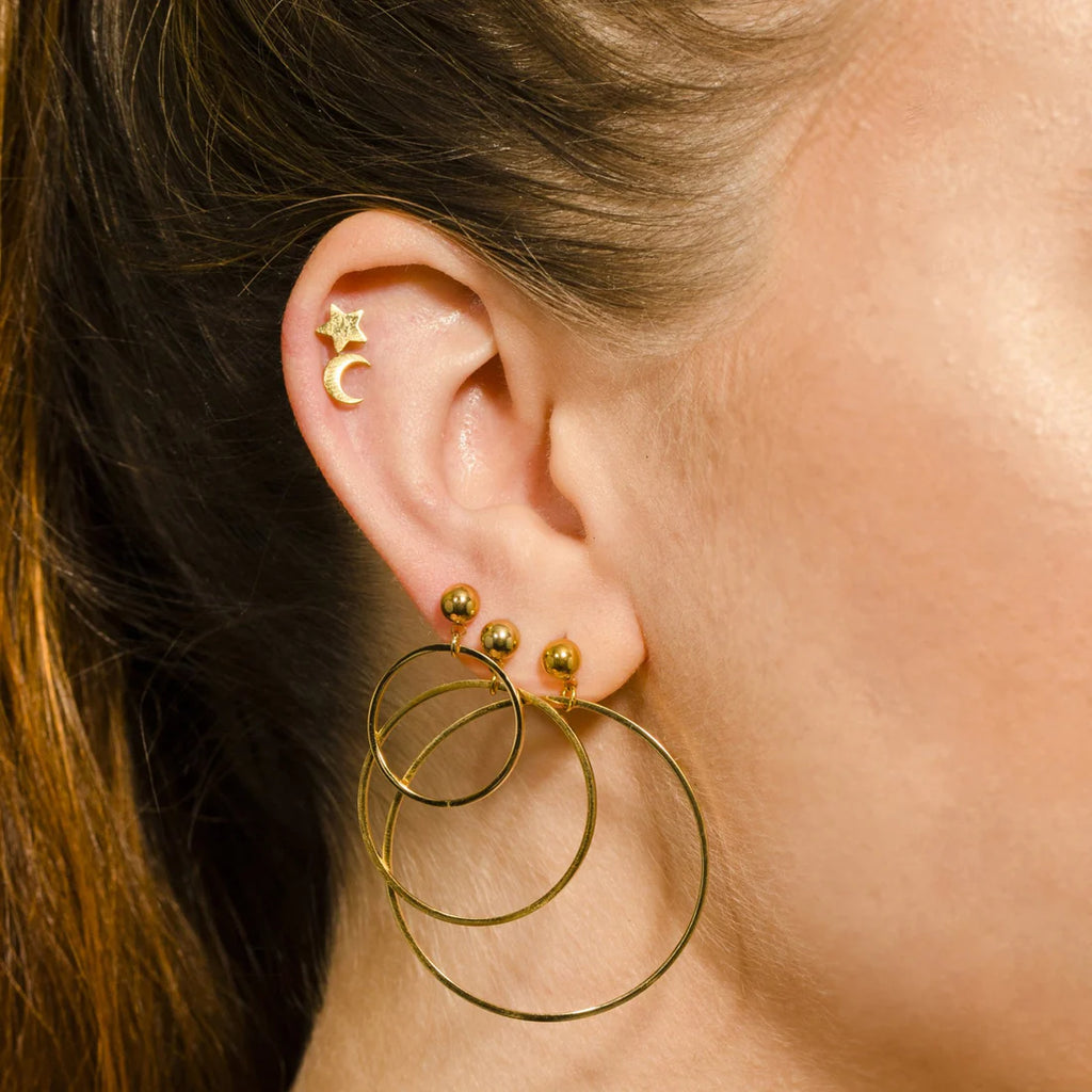Hackney Nine Gold Midnight Stud Earrings