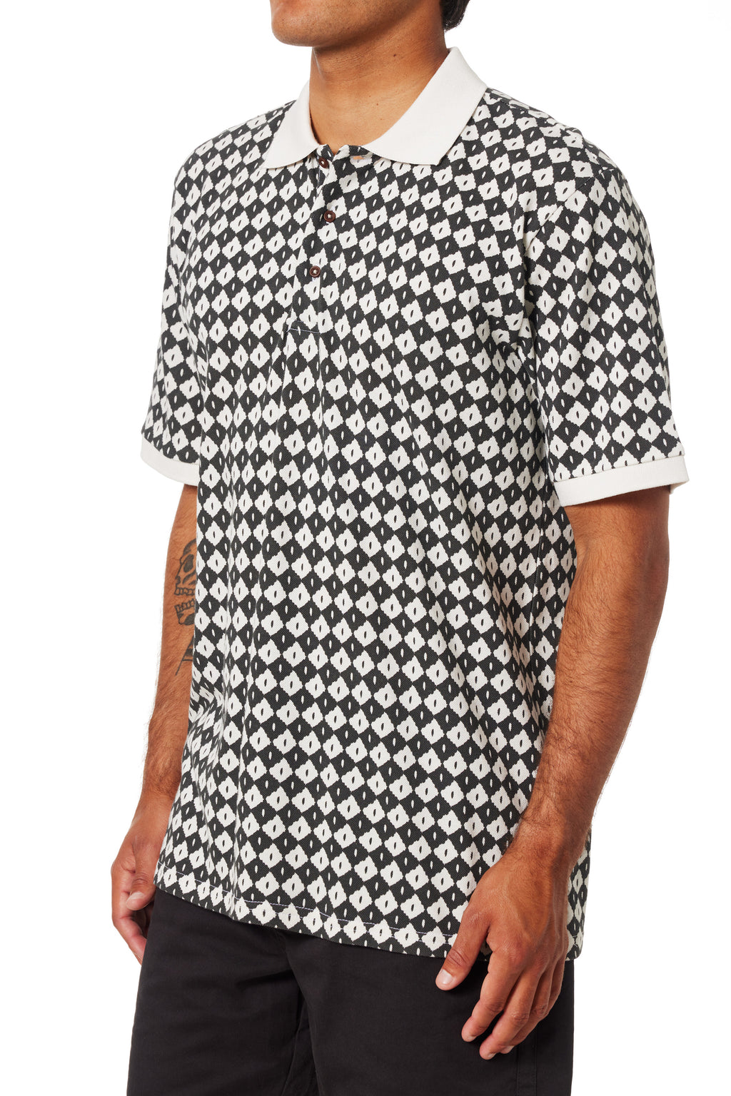 Katin Washed Black Check Polo