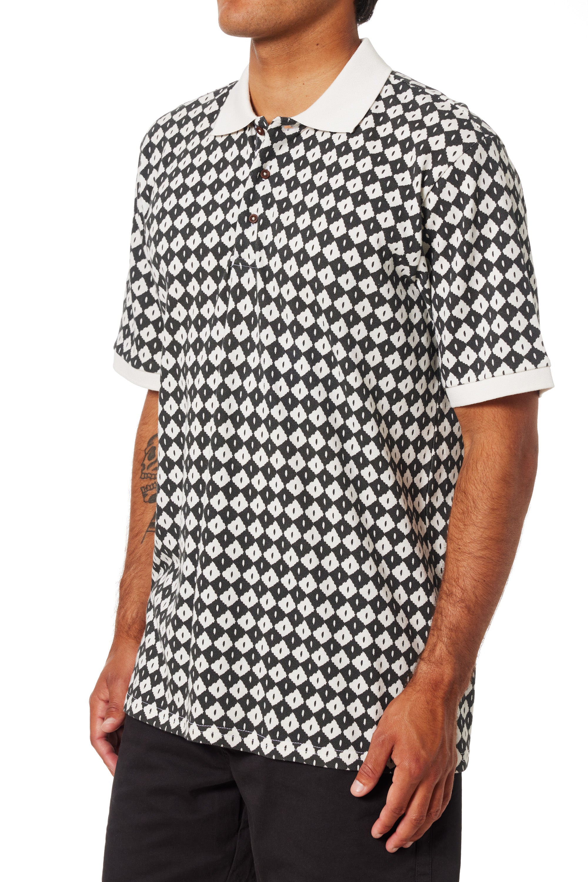 Katin Washed Black Check Polo