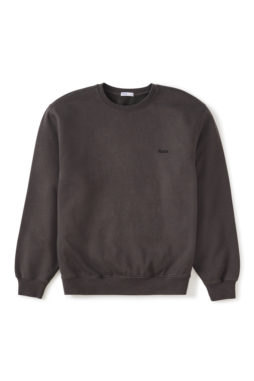 Katin Black Wash Emb Crew Fleece Sweater