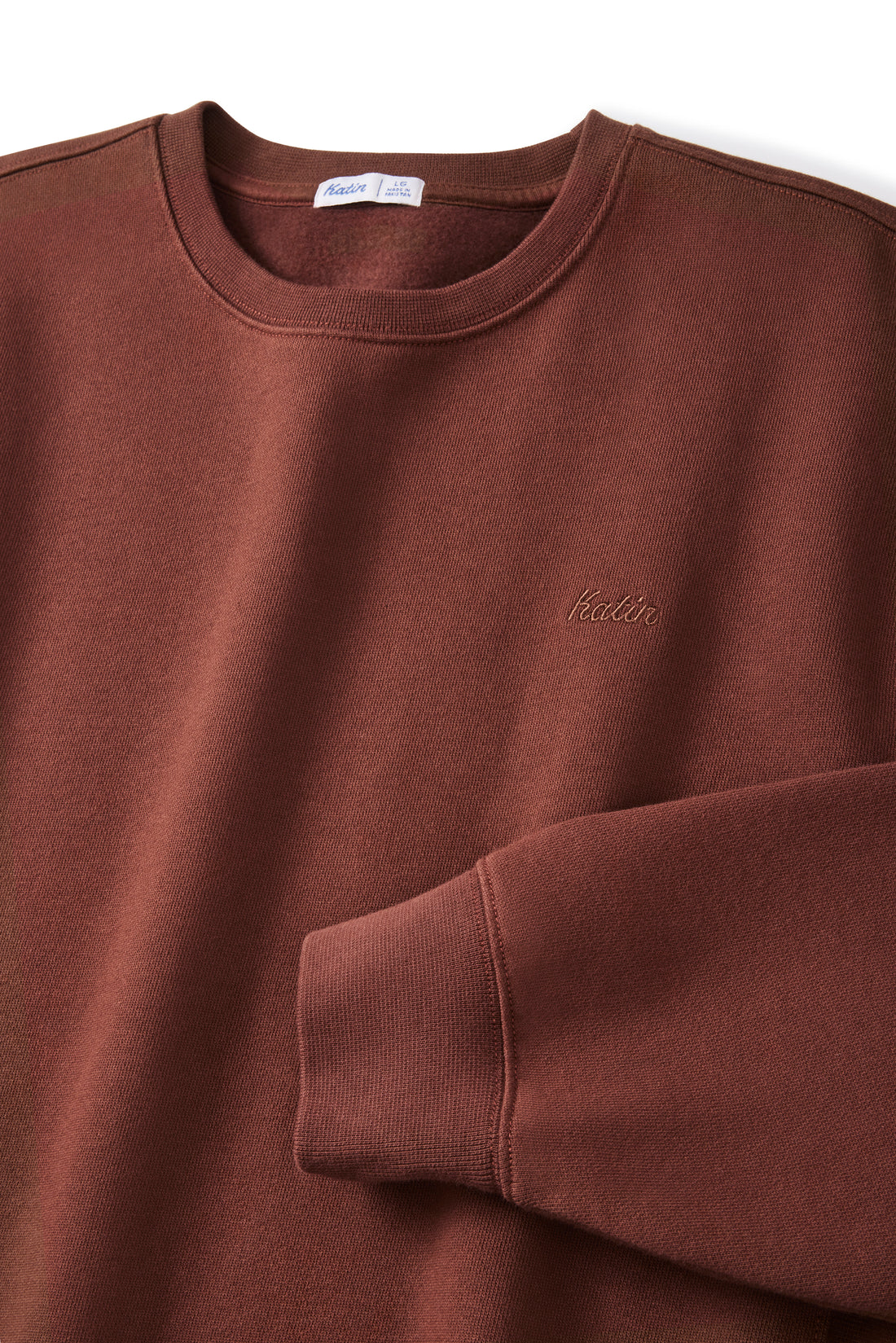 Chandail Emb Crew Fleece Mahogany Katin