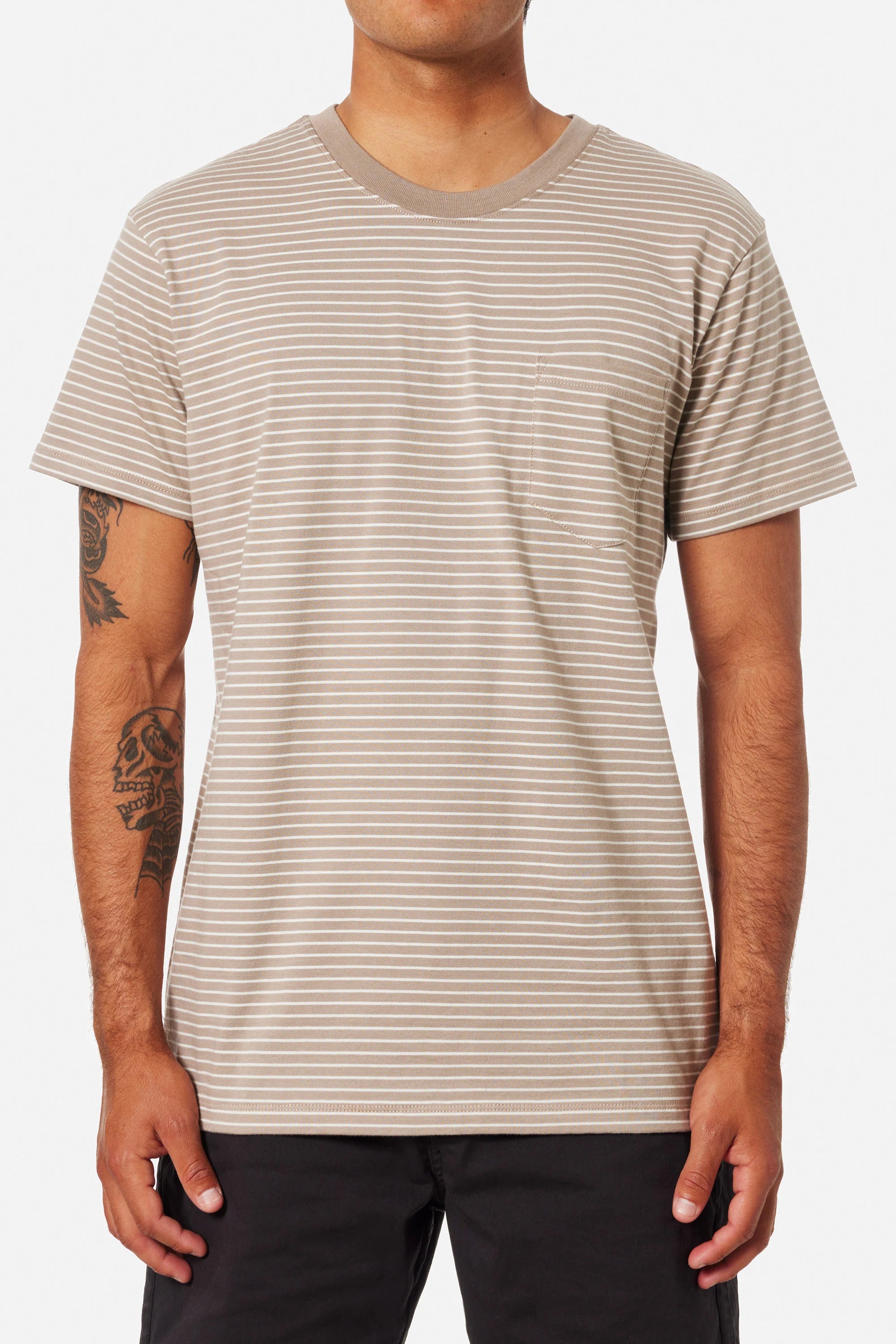 Katin Finley Pocket T-Shirt Taupe/White