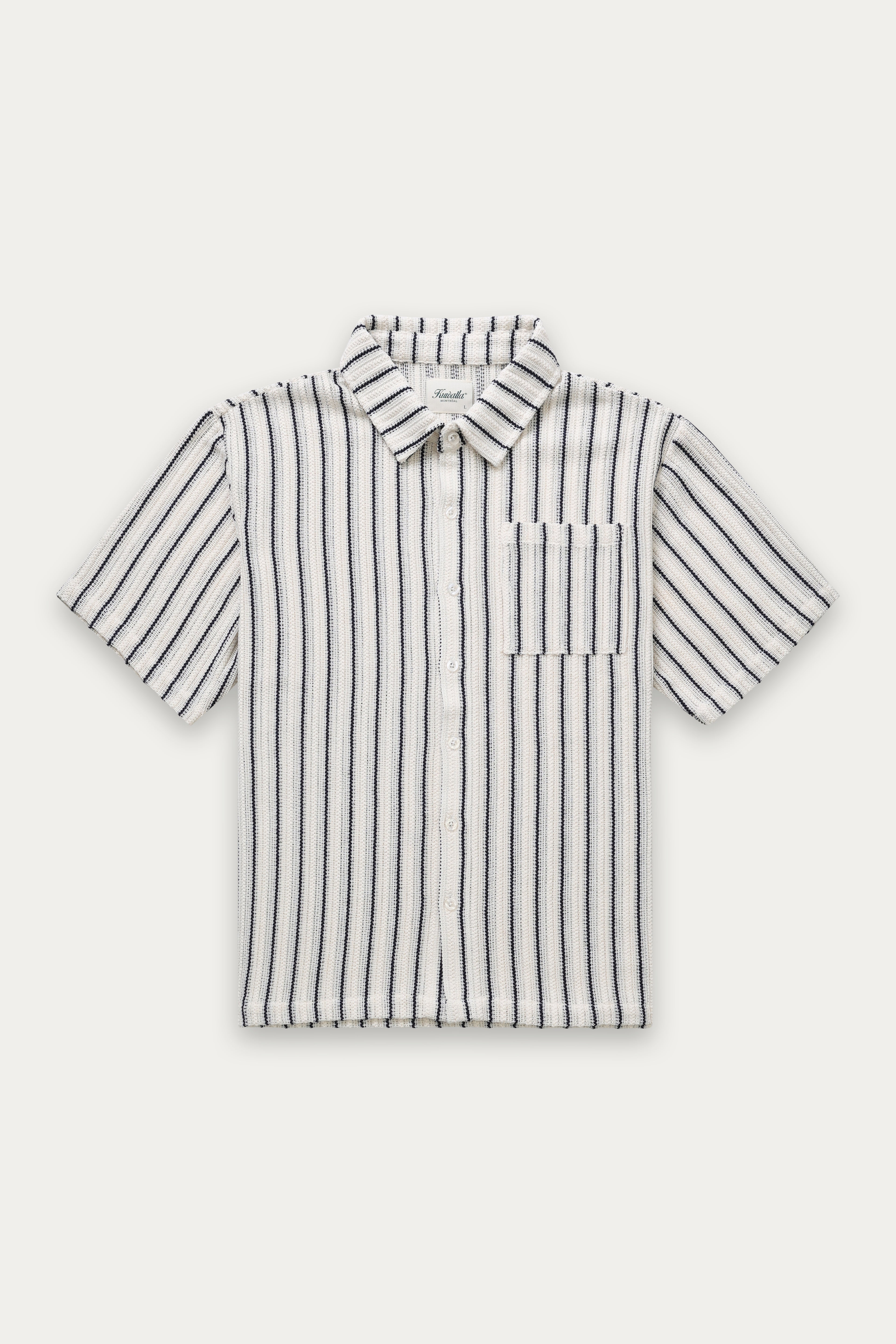 Kuwalla Tee Black & White Stripe Crochet Shirt