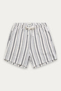 Short Textured Stripe White & Grey Kuwalla Tee