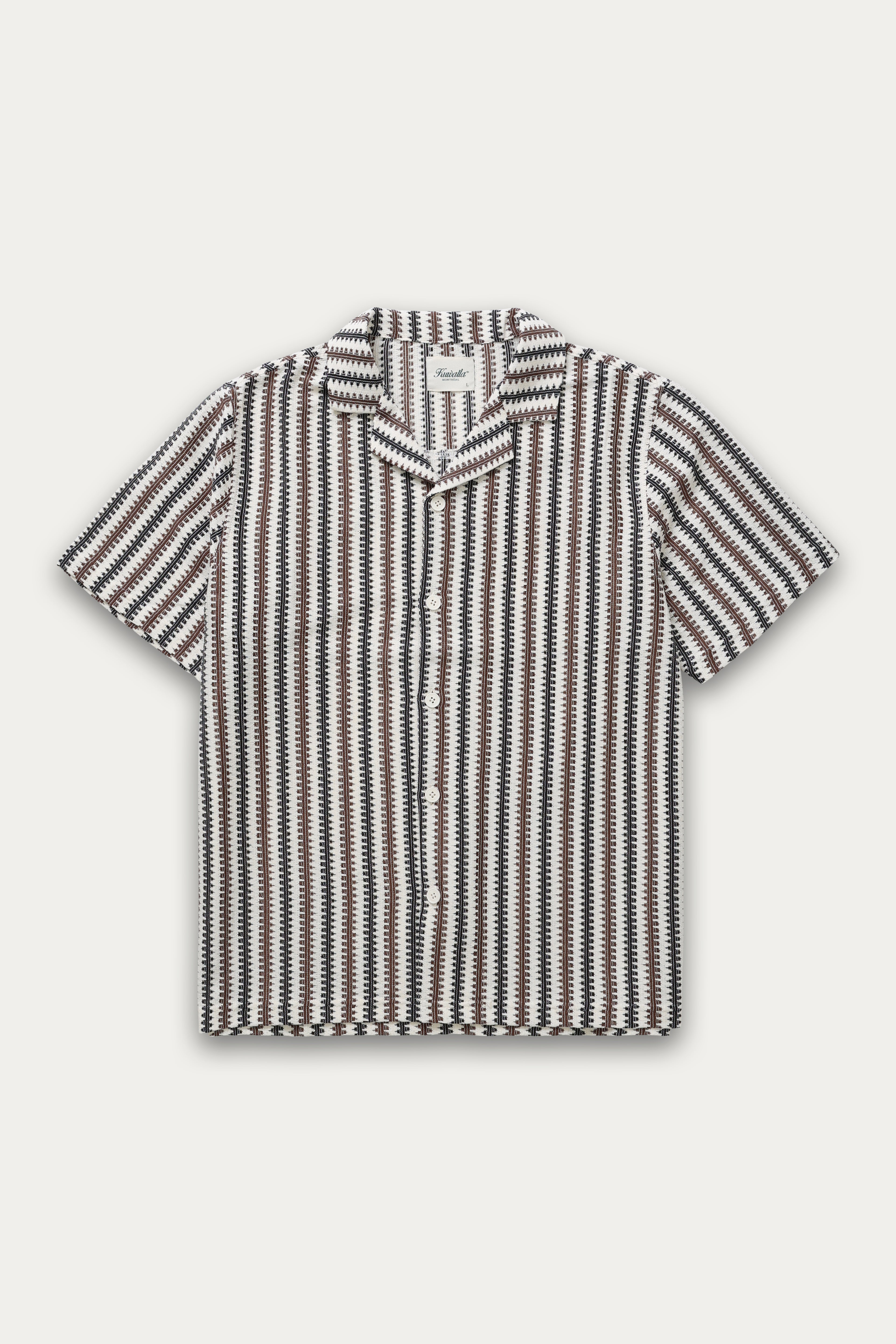Kuwalla Tee White/Brown/Black Zig Zag Shirt