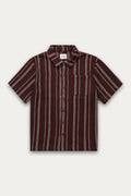 Kuwalla Tee Brown Textured Stripe Shirt